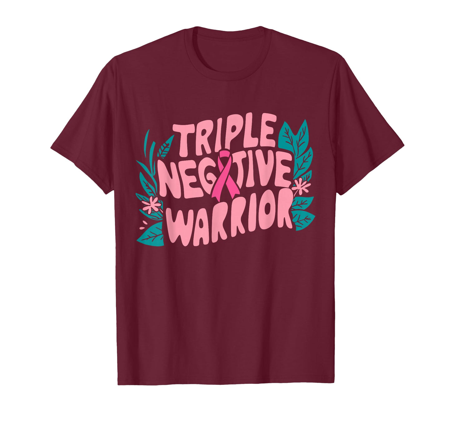 Triple Negative Warrior Pink Ribbon Breast Cancer T-Shirt