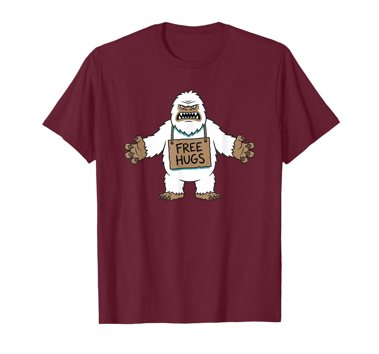 Funny Abominable Snowman Free Hugs Bigfoot Sasquatch T-Shirt