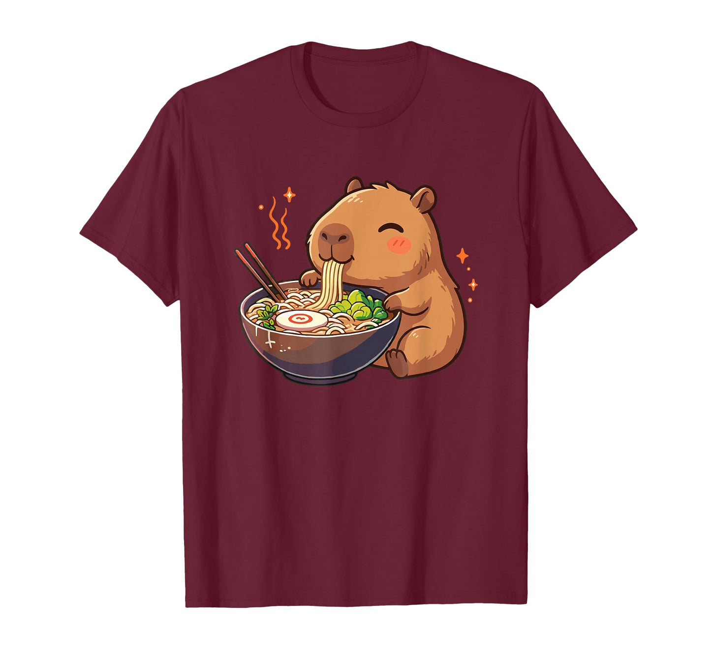 Capybara with Noodles Ramen Kawaii Capybara T-Shirt