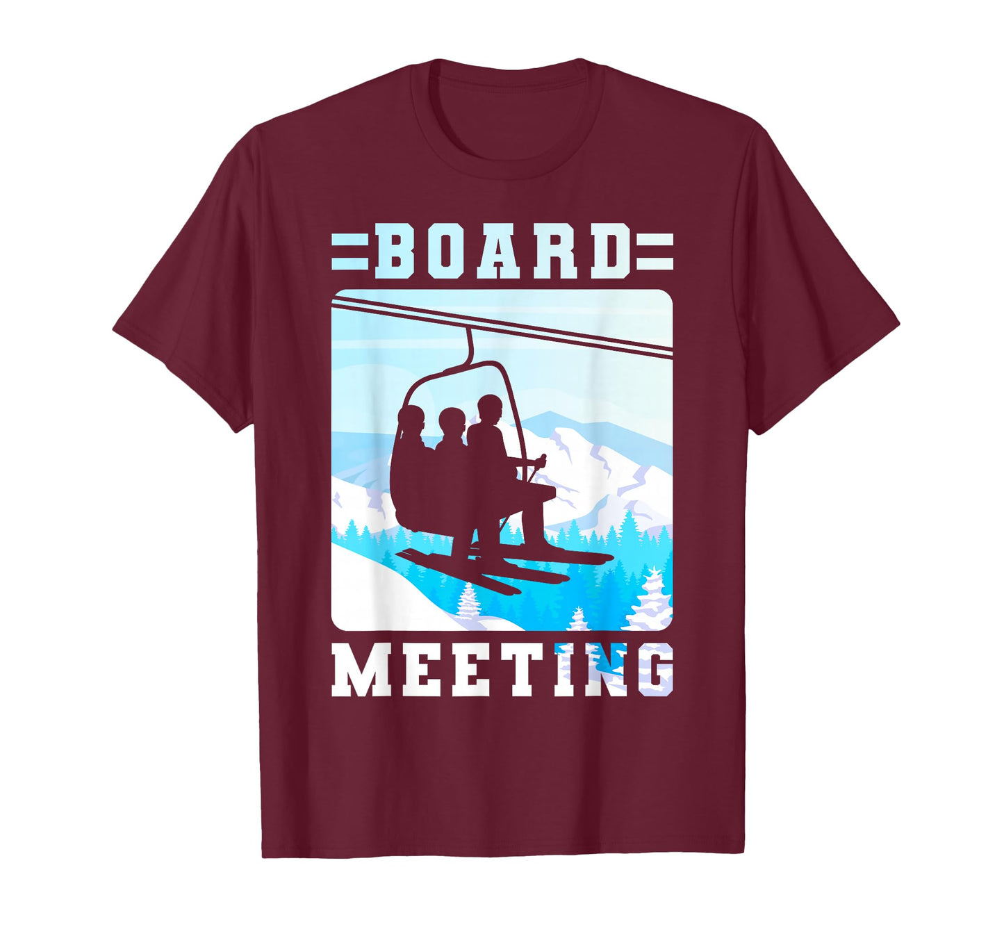 Snowboard Board Meeting Ski Lift Skier Winter Sports T-Shirt