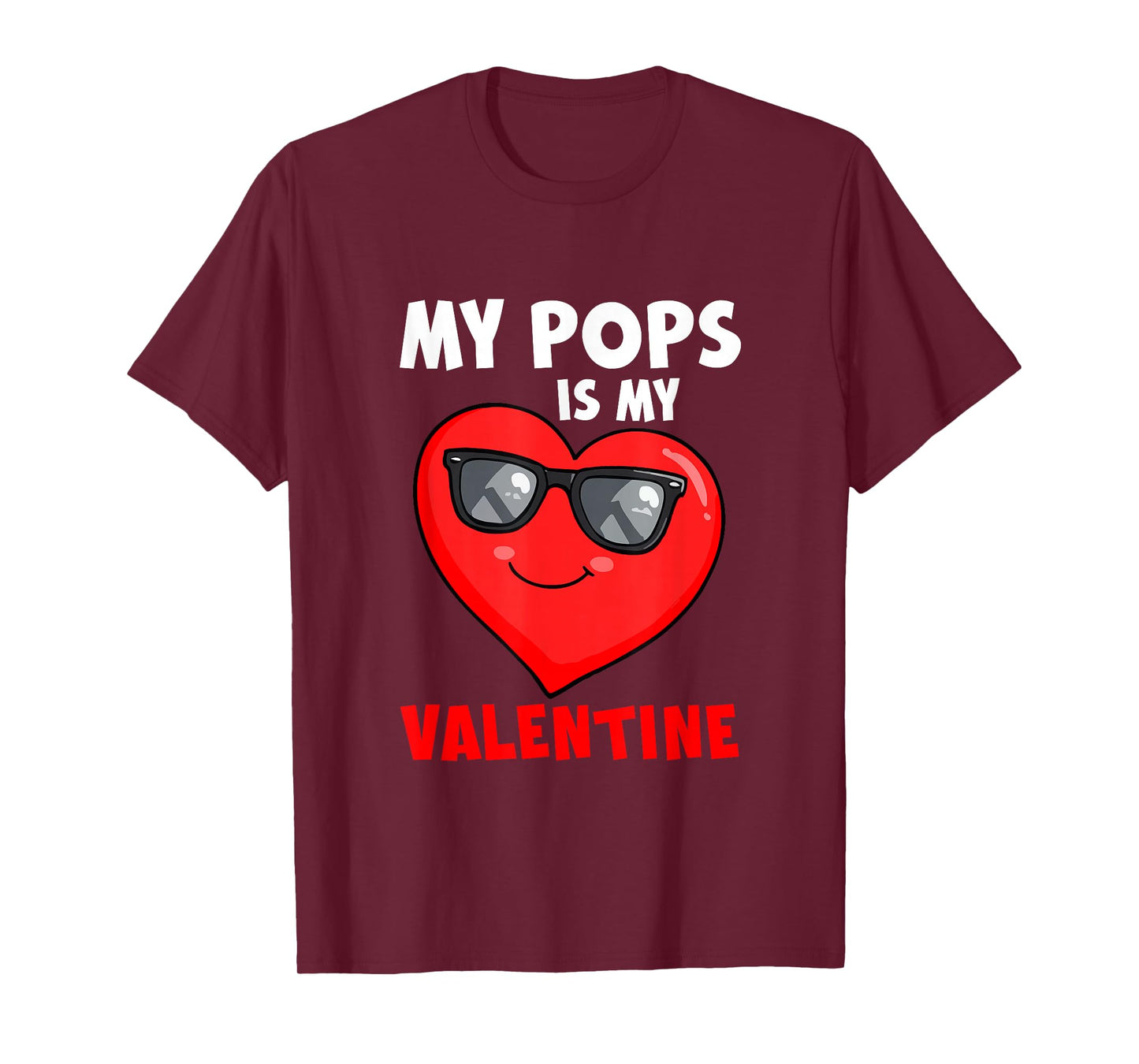 My Pops is My Valentine Heart Sunglasses Boys Proud Family T-Shirt