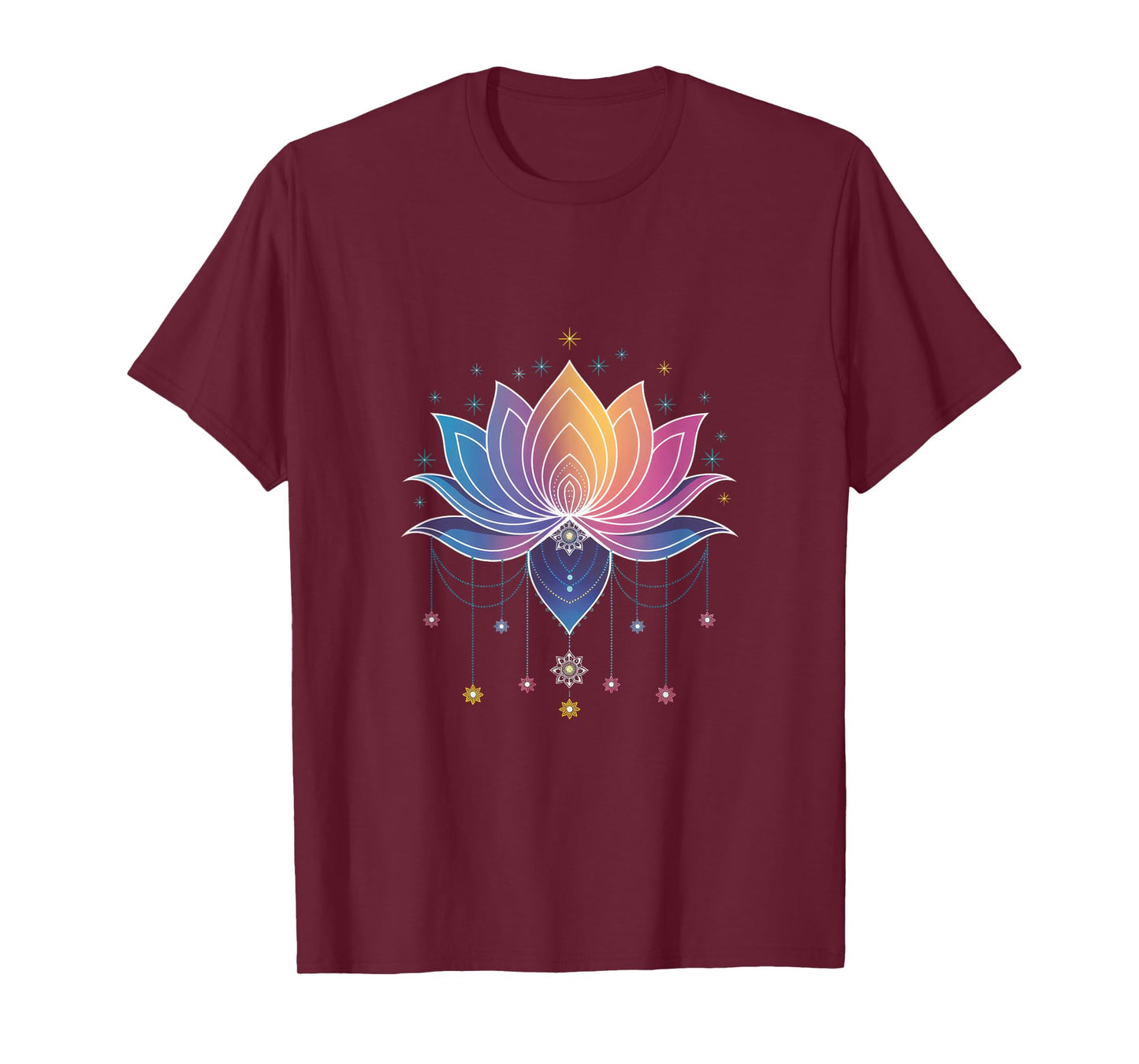 Bohemian Rainbow Lotus Flower Yoga Lotus flower T-Shirt