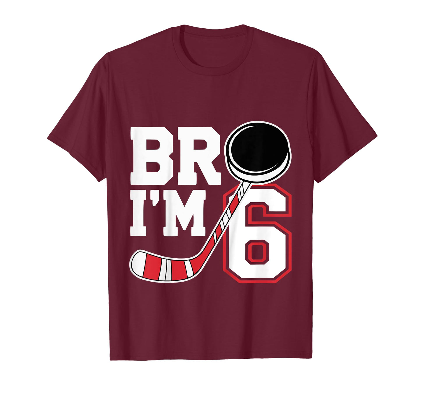 Kids Six Years Old tee 6th Birthday Hockey Player Birthday T-Shirt