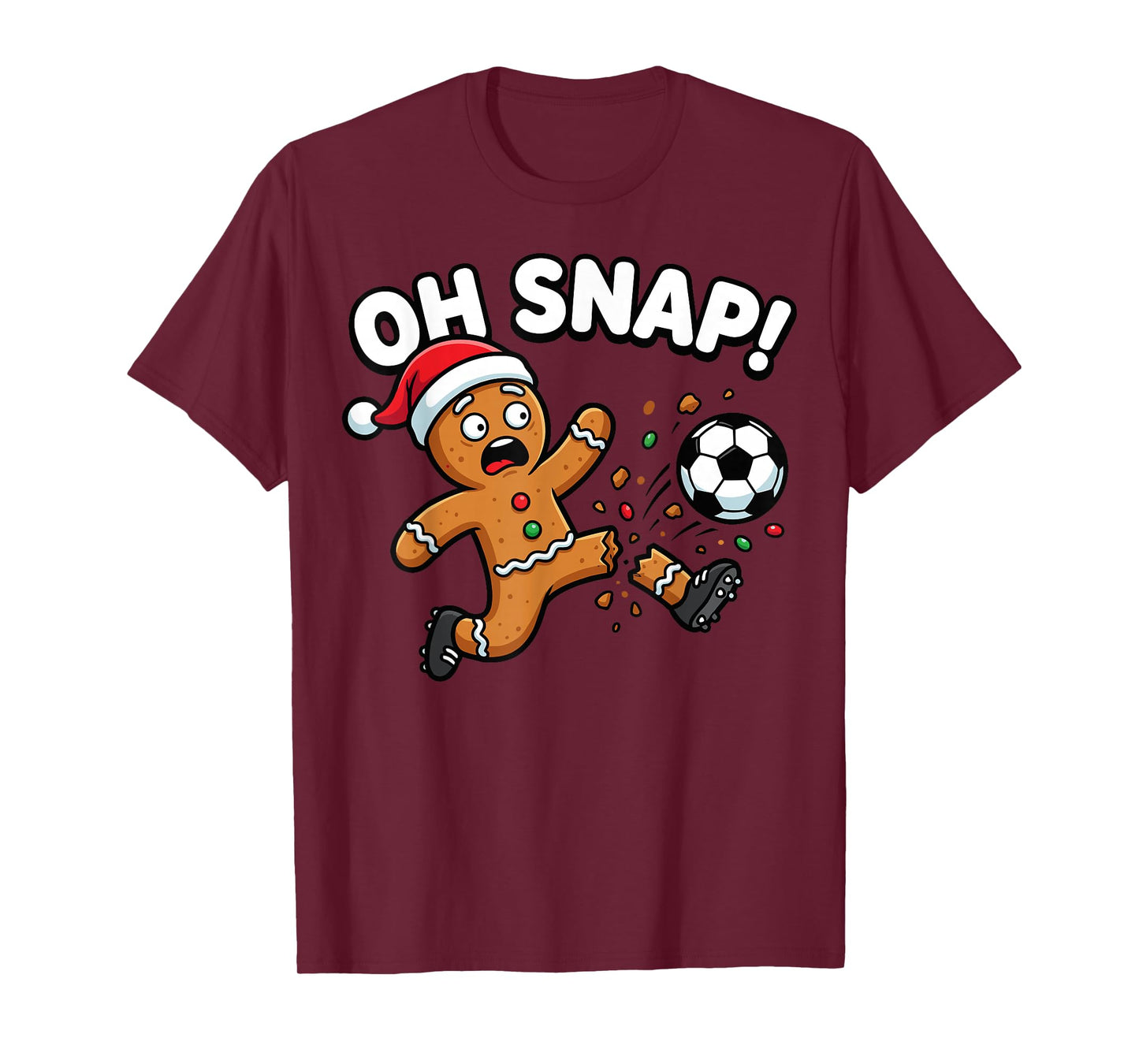 Oh Snap Gingerbread Soccer Kick Funny T-Shirt