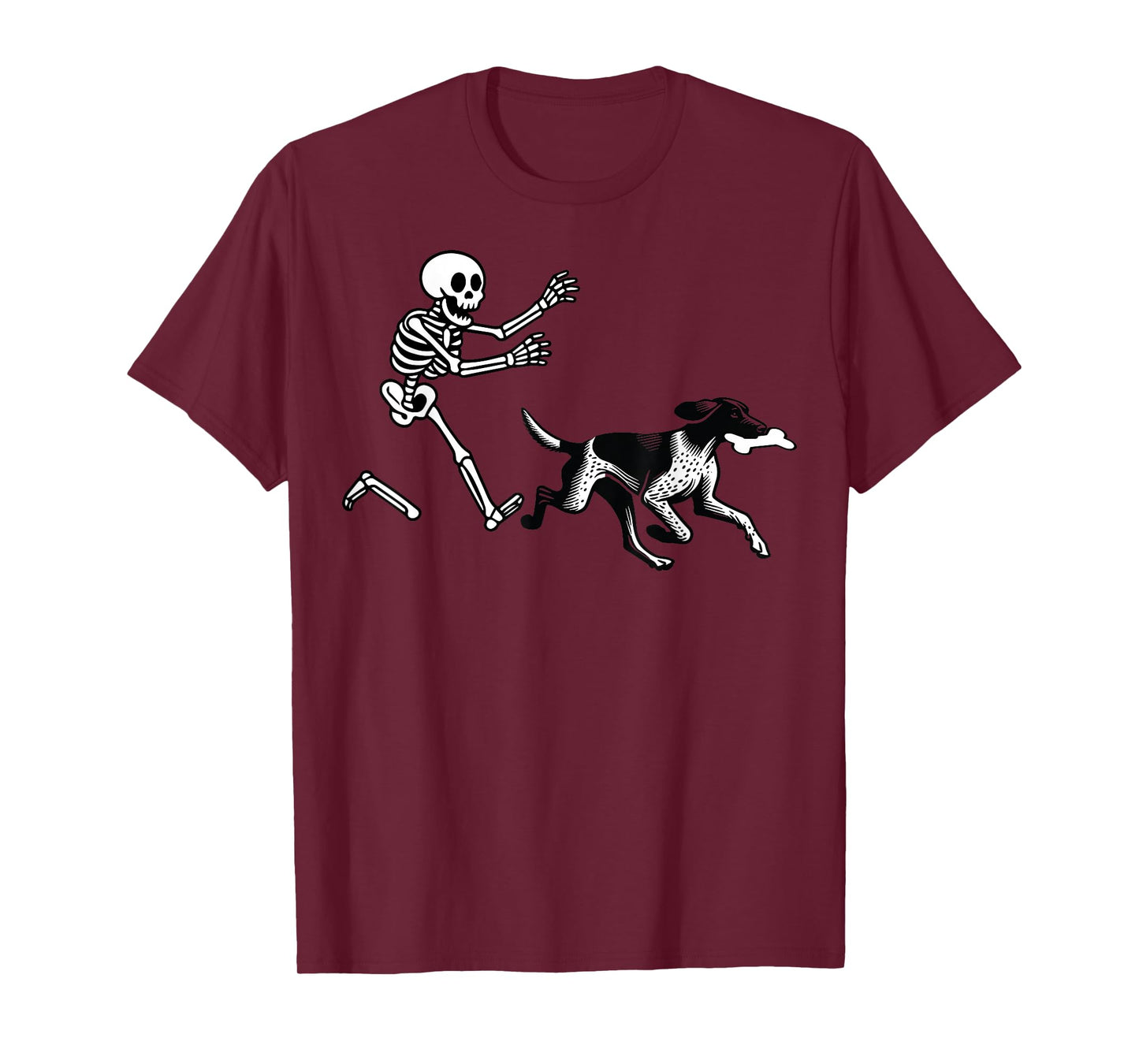 German Shorthaired Pointer Running Skeleton Halloween T-Shirt