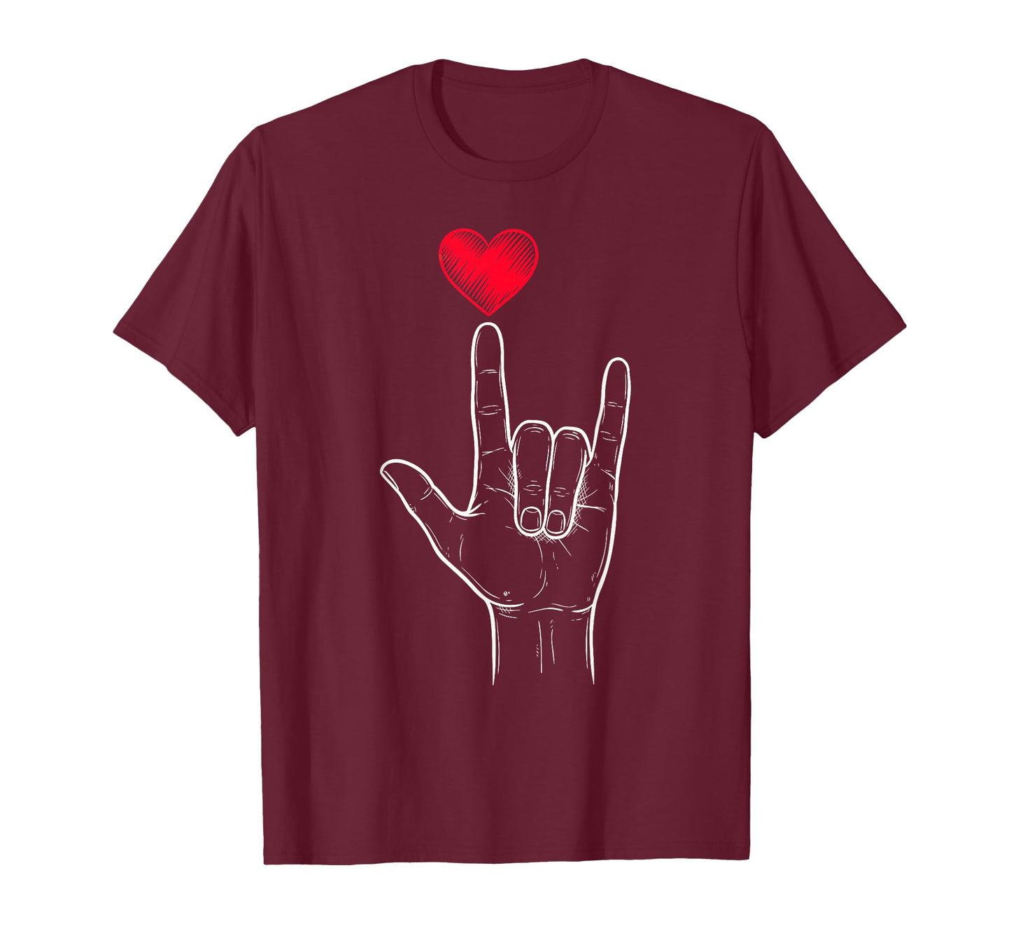 Boy Valentines Day I Love You Sign ASL Heart Women Kids Men T-Shirt