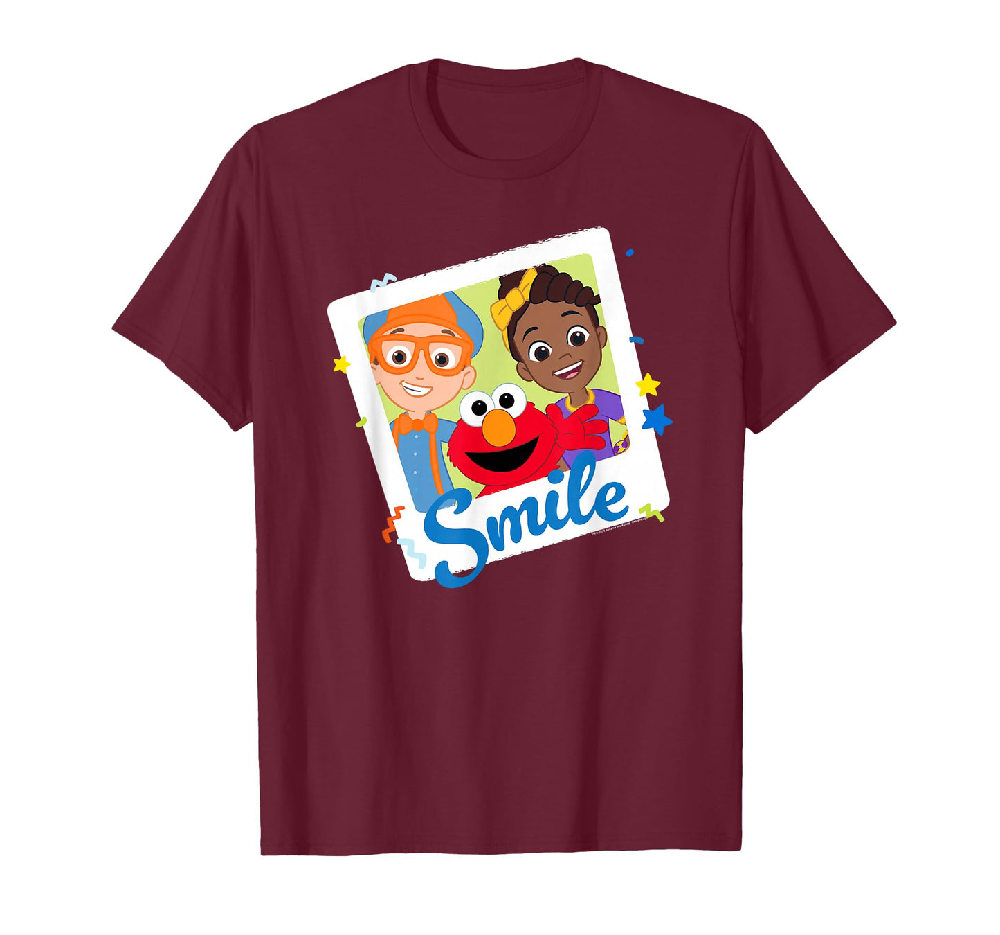 Blippi Sesame Street Smile Blippi Elmo & Meekah Polaroid T-Shirt