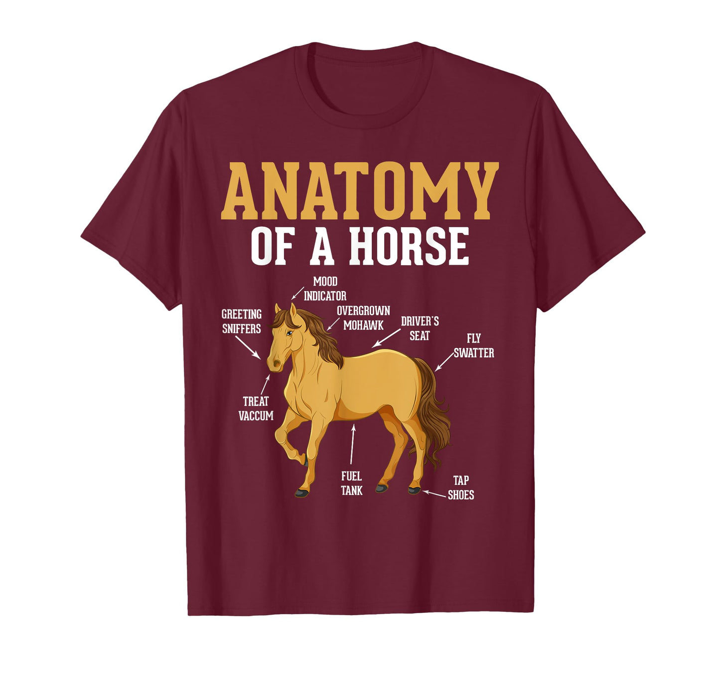 Anatomy of A Horse Funny Equestrian Neigh Horse Lovers T-Shirt