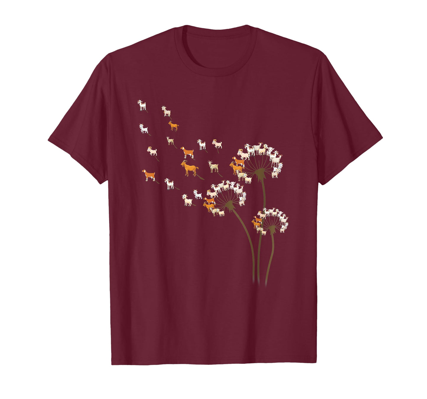 Animal Lover Gifts Goat Dandelion Flower For Men Women T-Shirt
