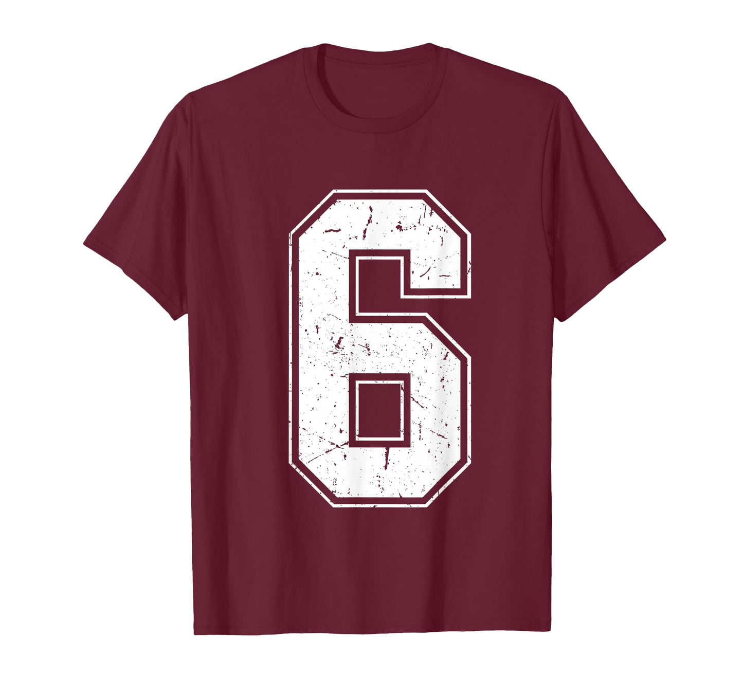 Number 6 Matching Costume 67 Meme Costume Distressed Retro T-Shirt