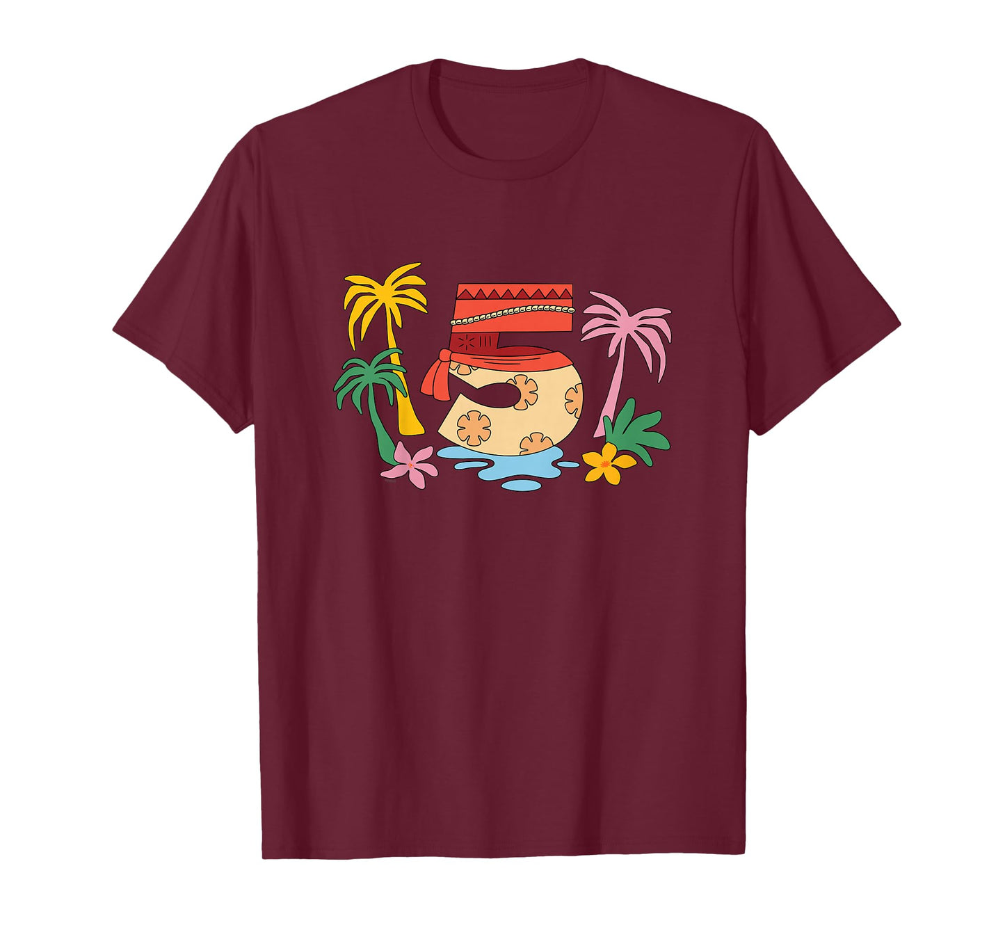 Disney Moana Numbers "5" Fifth 5th Birthday Party Gift T-Shirt