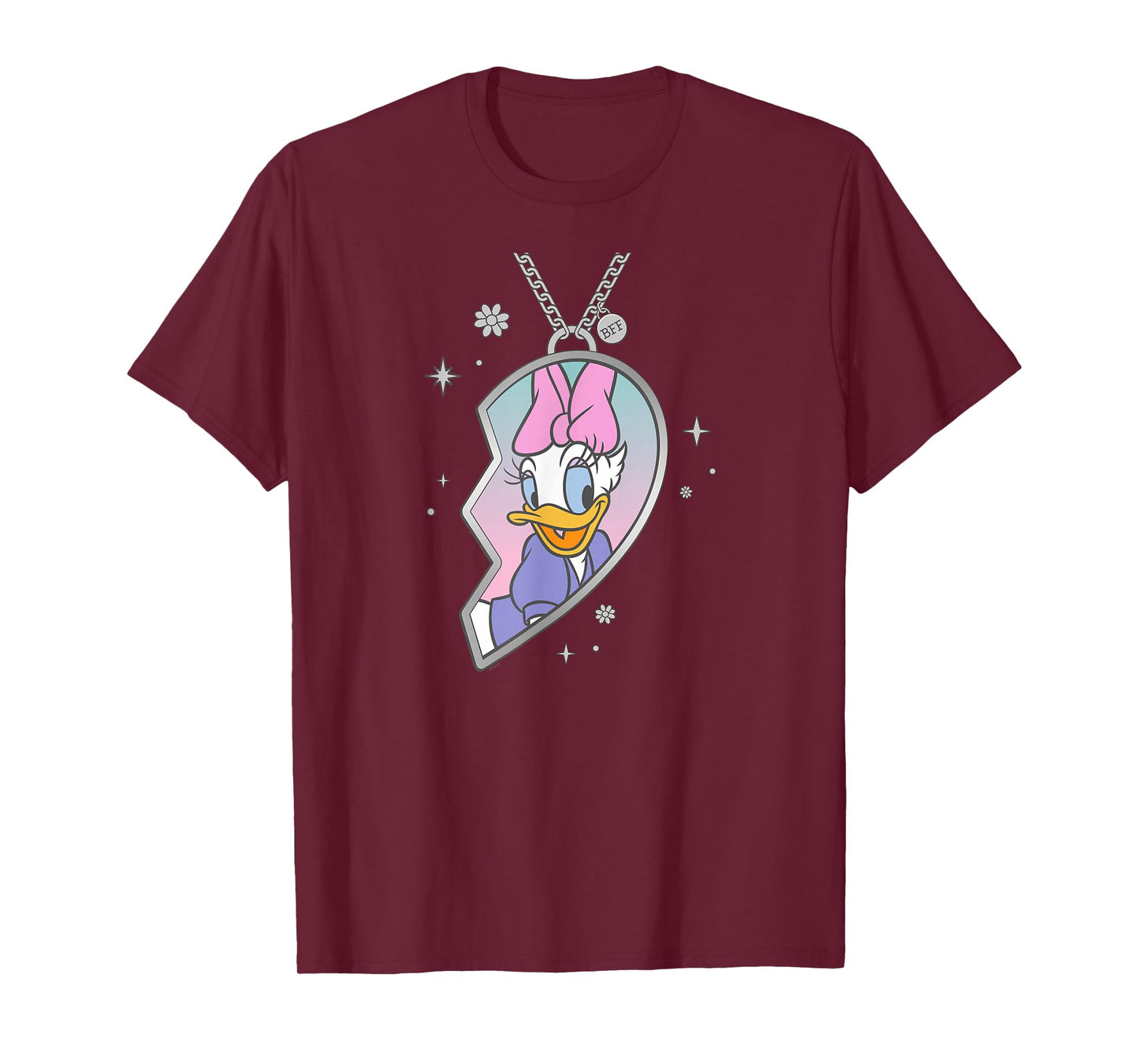 Disney BFF Best Friends Matching Heart Necklace Daisy Duck T-Shirt