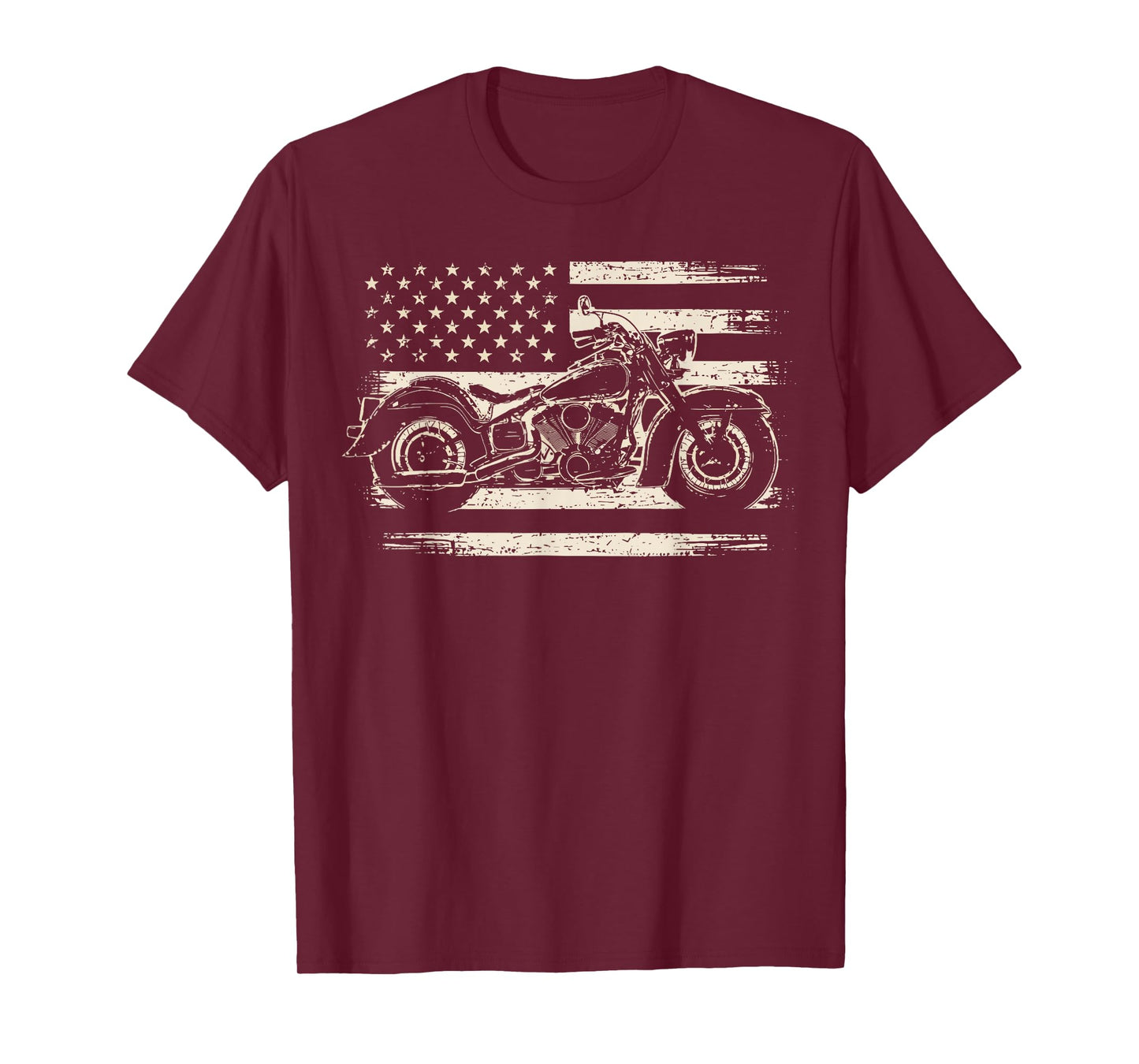 Cool Motorcycle Biker Retro Motorcycle USA Flag Men Rider T-Shirt