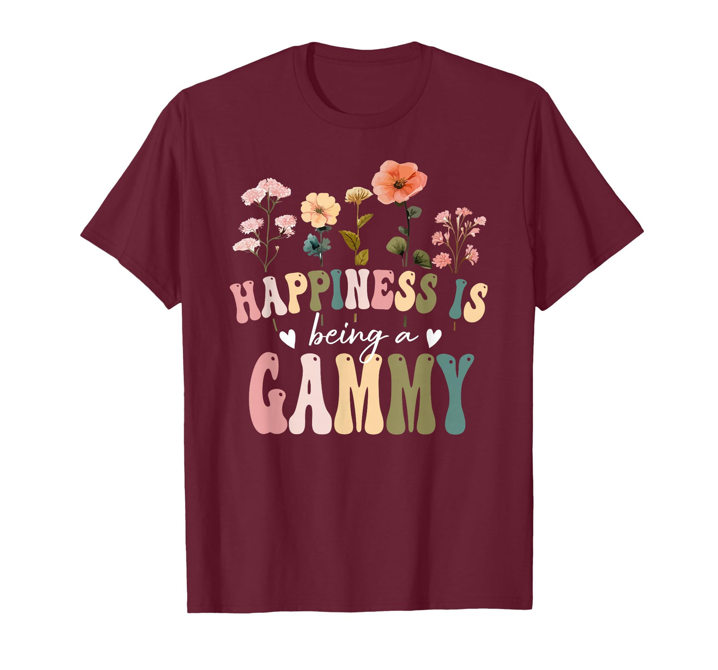 Happiness is Being a Gammy Floral Design Gammy Mother's Day T-Shirt