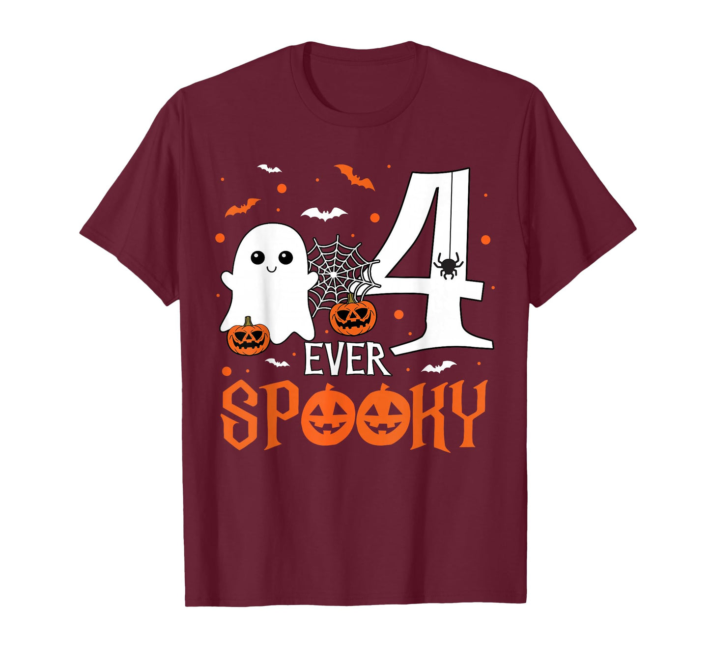 Four Ever Spooky Birthday Decorations 4th Birthday Halloween T-Shirt