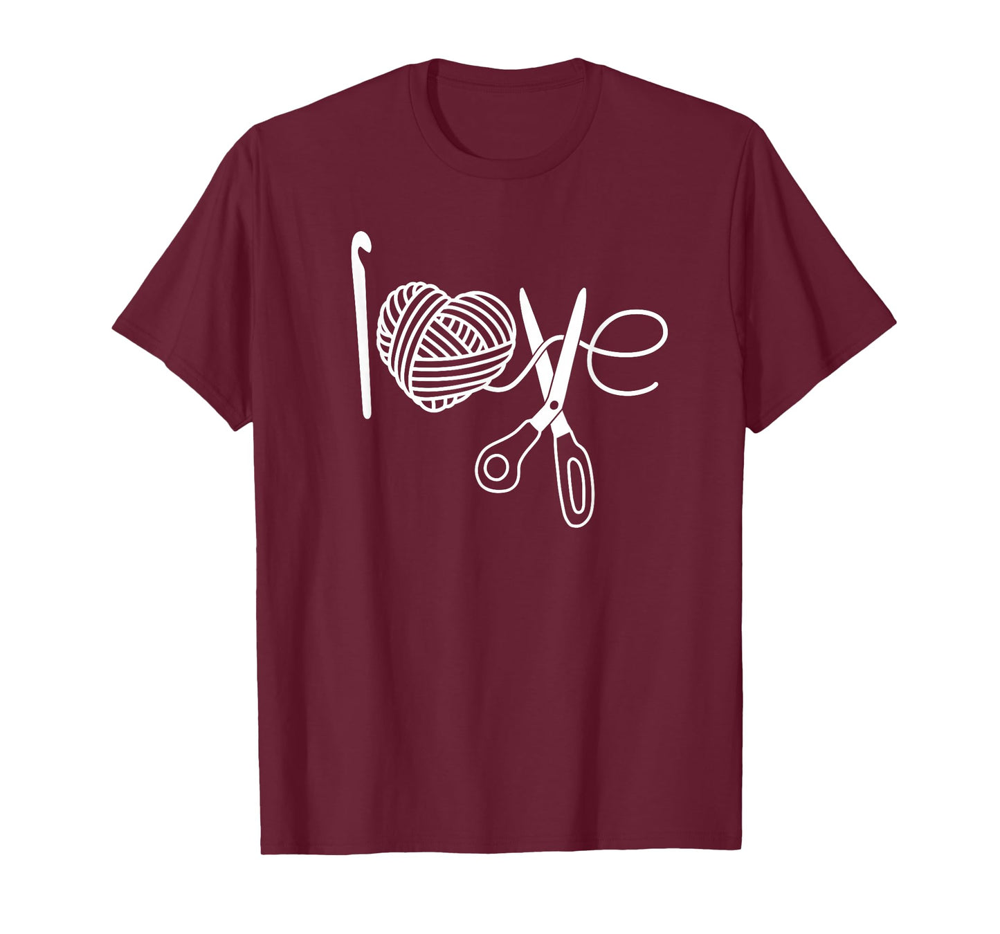 Crochet Love Crochet Heart Yarn Knitting I Love Crochet T-Shirt, Small, Black