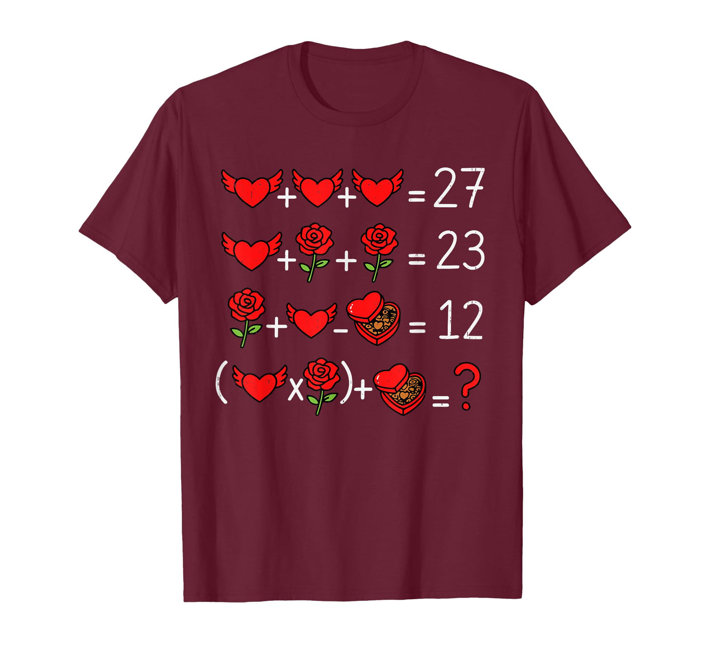 Math Mathematics Geek Funny Valentines Day Teacher Mens Boys T-Shirt