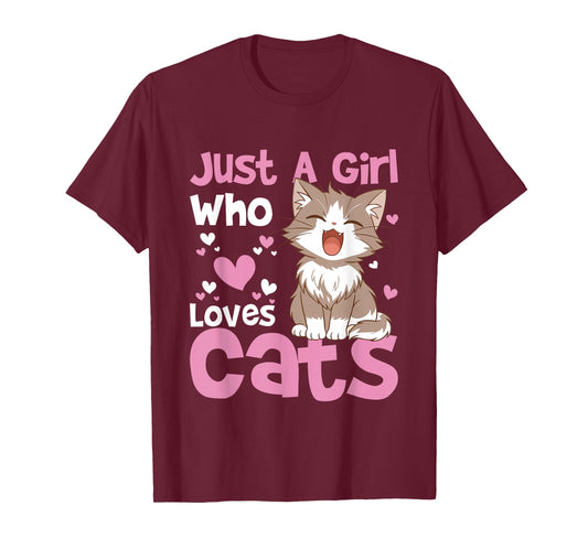 Just A Girl Who Loves Cats Cute Cat Lover Design mom T-Shirt