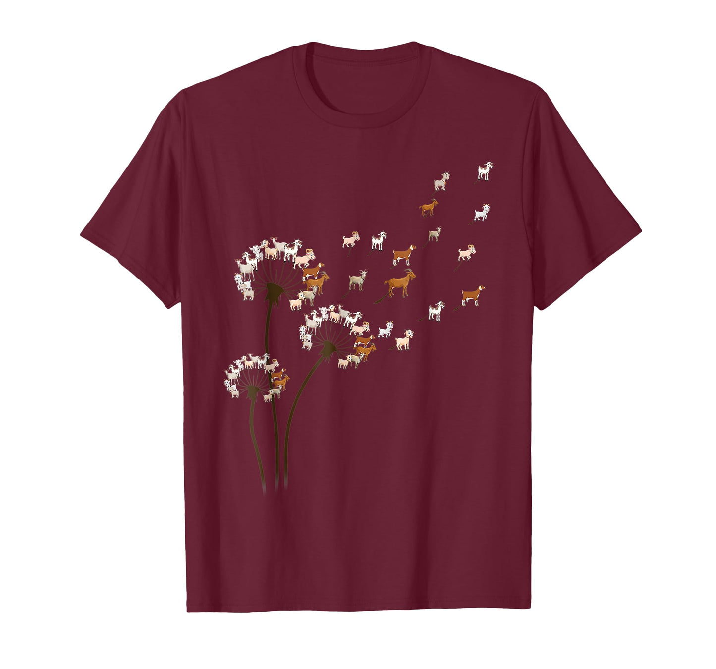 Goat Dandelion Flower Funny Animals Lovers Tee For Men Women T-Shirt