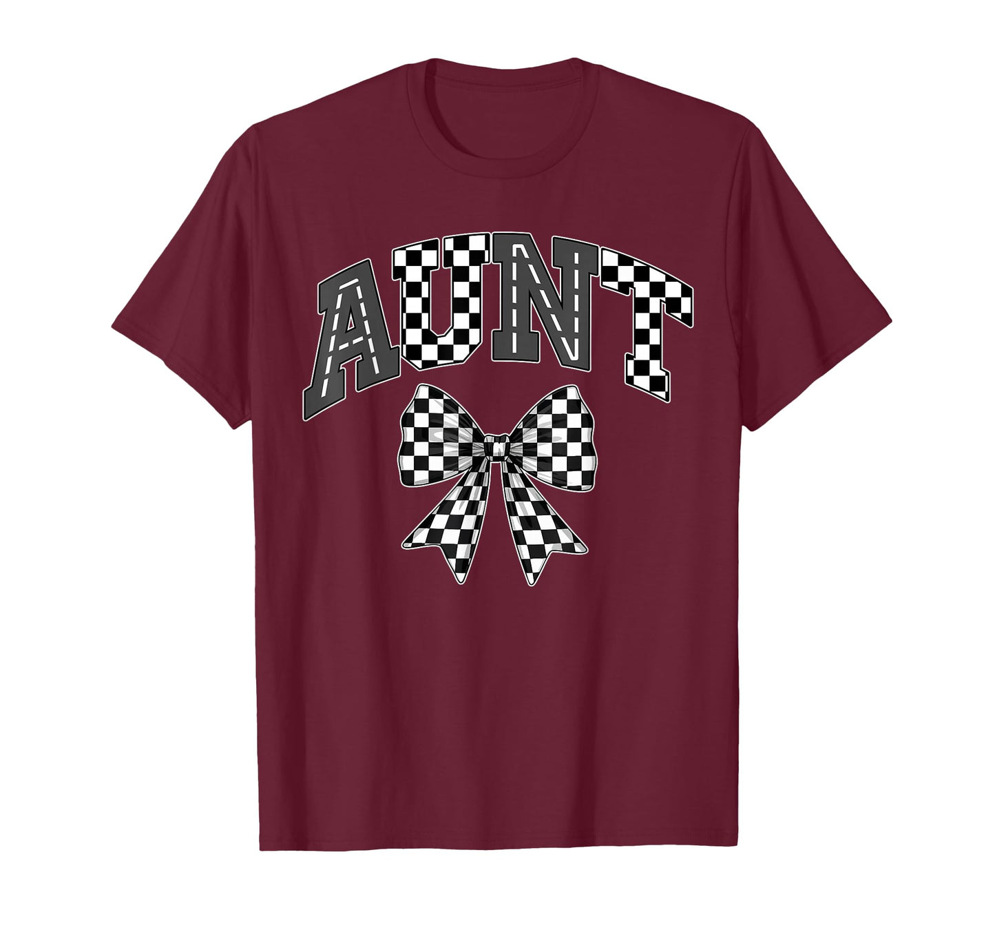 Aunt Racing Race Car Checkered Family Birthday Matching T-Shirt