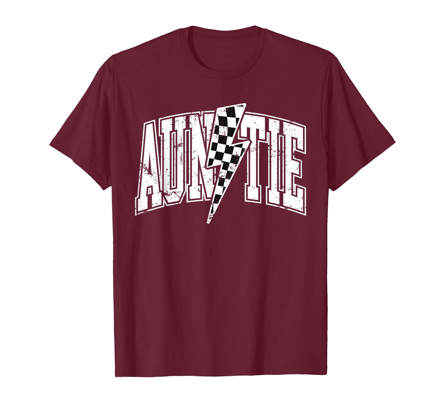 Auntie Hosting Race Car Pit Crew Checkered Birthday Party T-Shirt