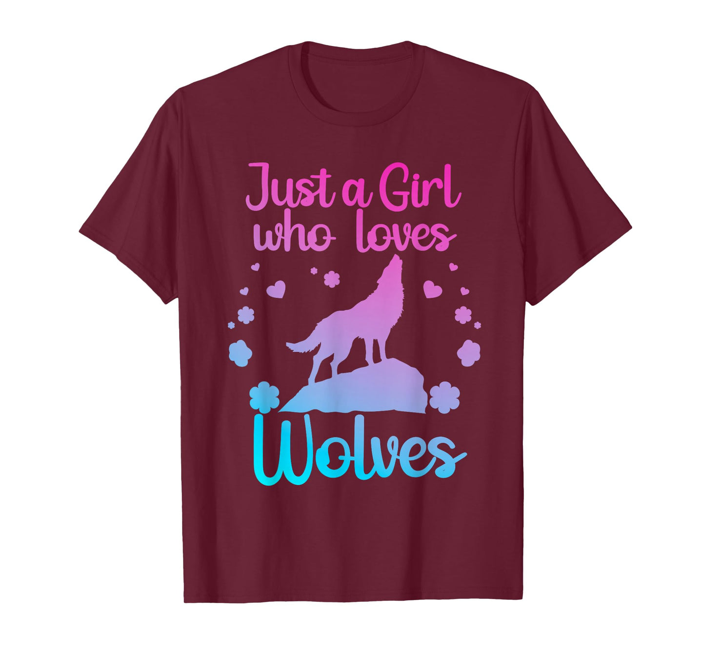 Cute Wolf Art for Women Girls Wof Pack Wolves Wolf Lover T-Shirt