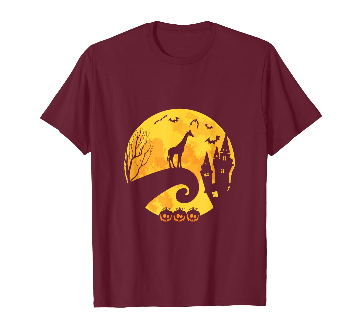 Giraffe Moon Funny Halloween Scary Costume T-Shirt