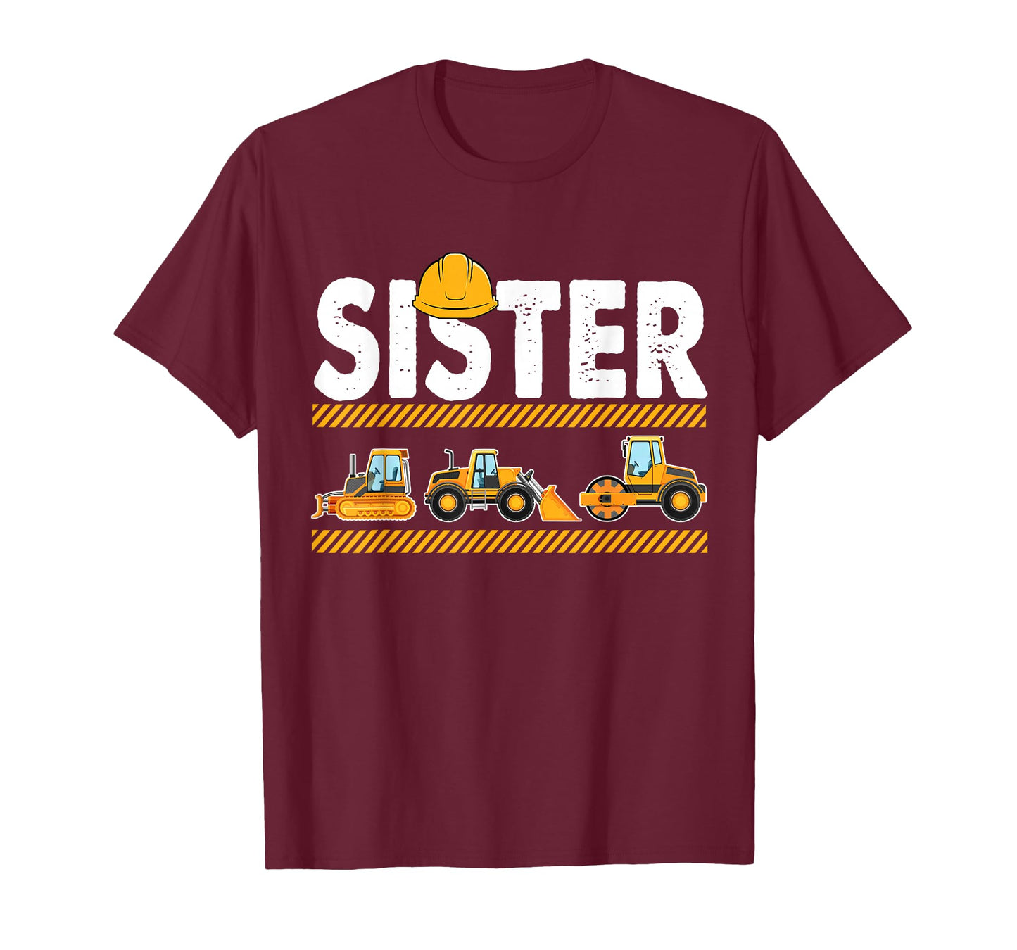 Funny Sister Construction Excavator Kids Matching Family T-Shirt