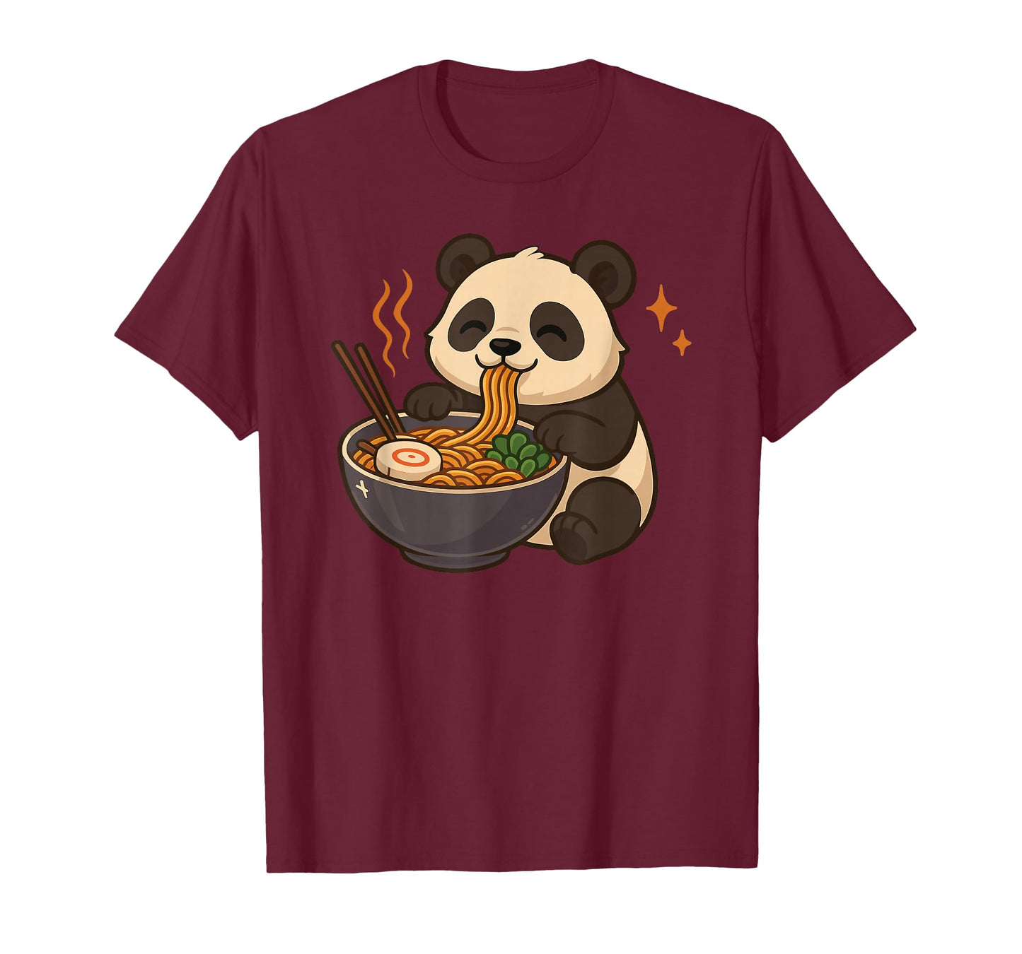 Panda with Noodles Ramen Kawaii Panda T-Shirt