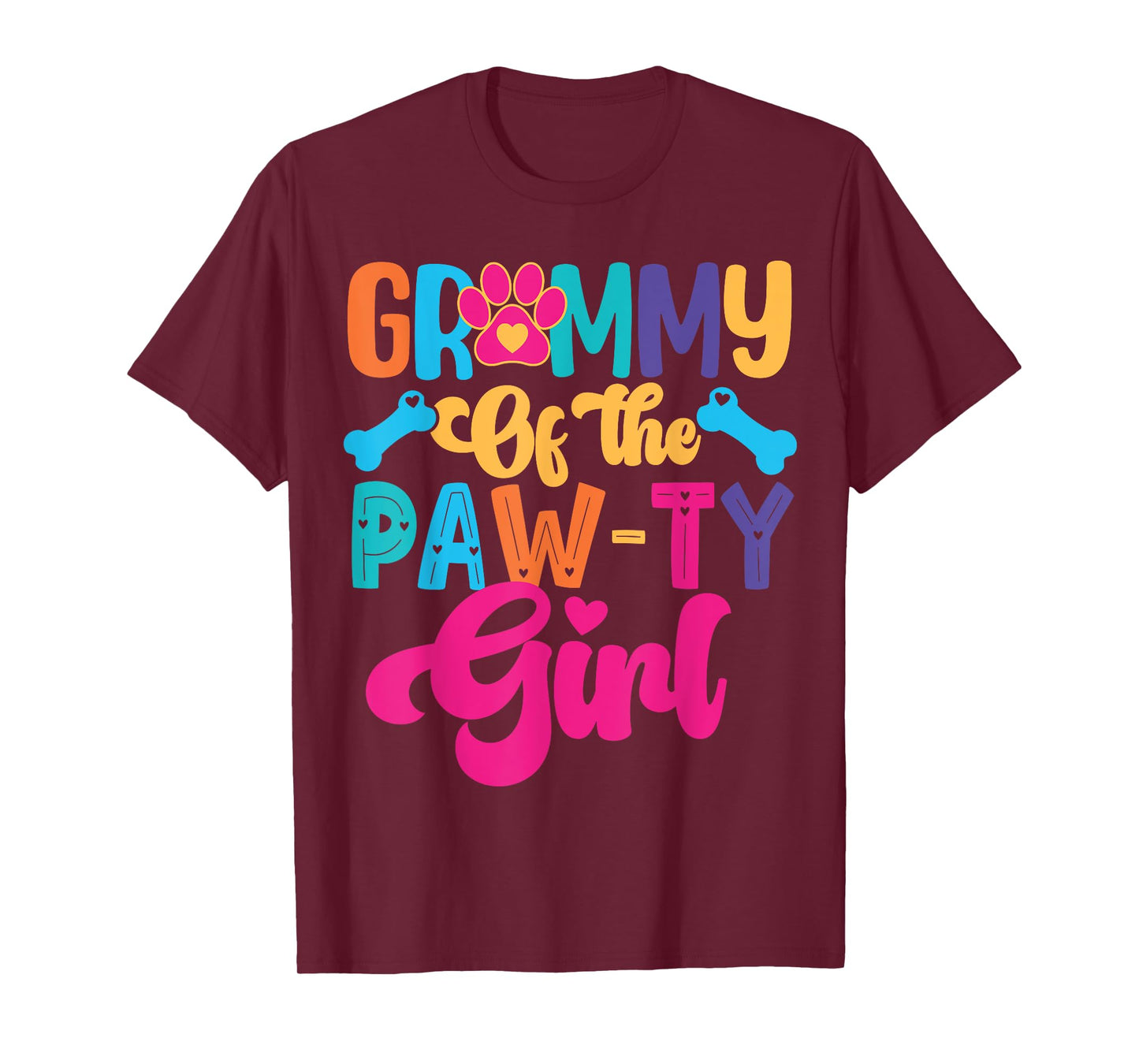 Grammy Of The Birthday Girl Dog Paw Family Matching Party T-Shirt