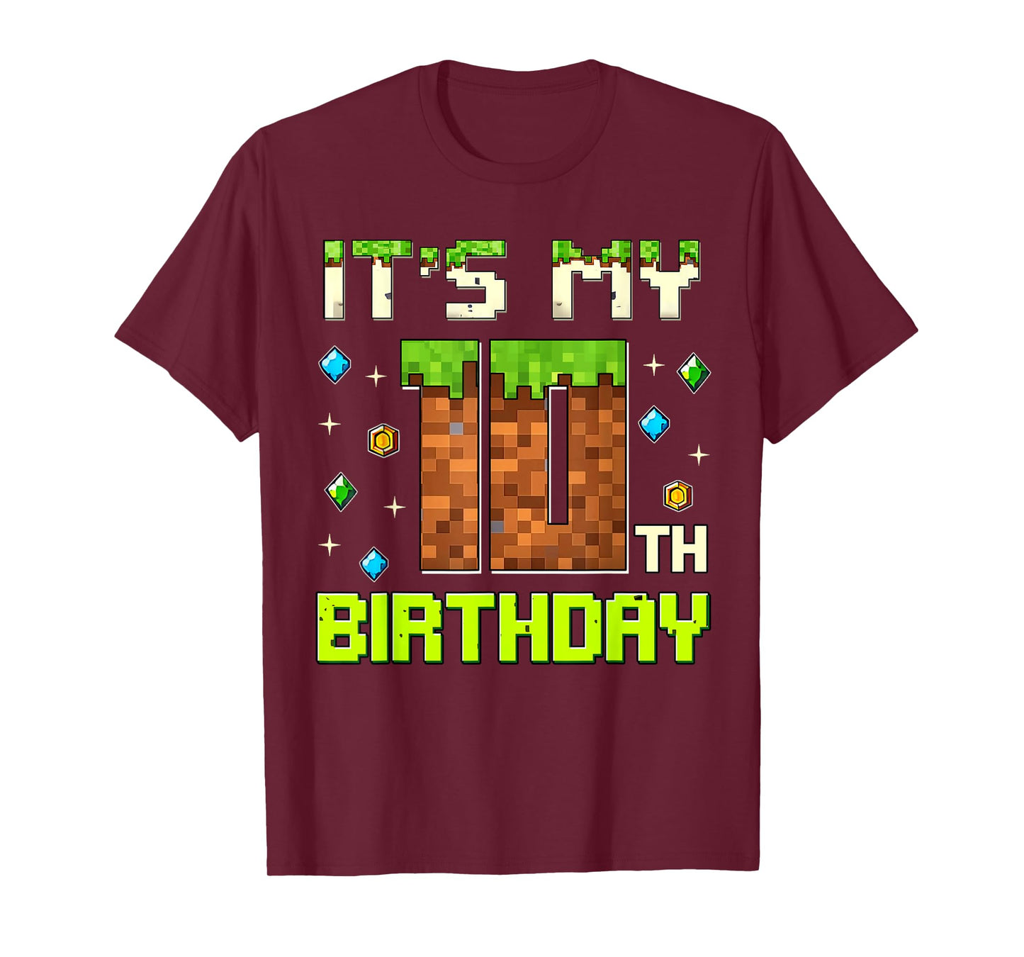 Birthday Boy It's My 10th Birthday Gamer Pixel Number T-Shirt