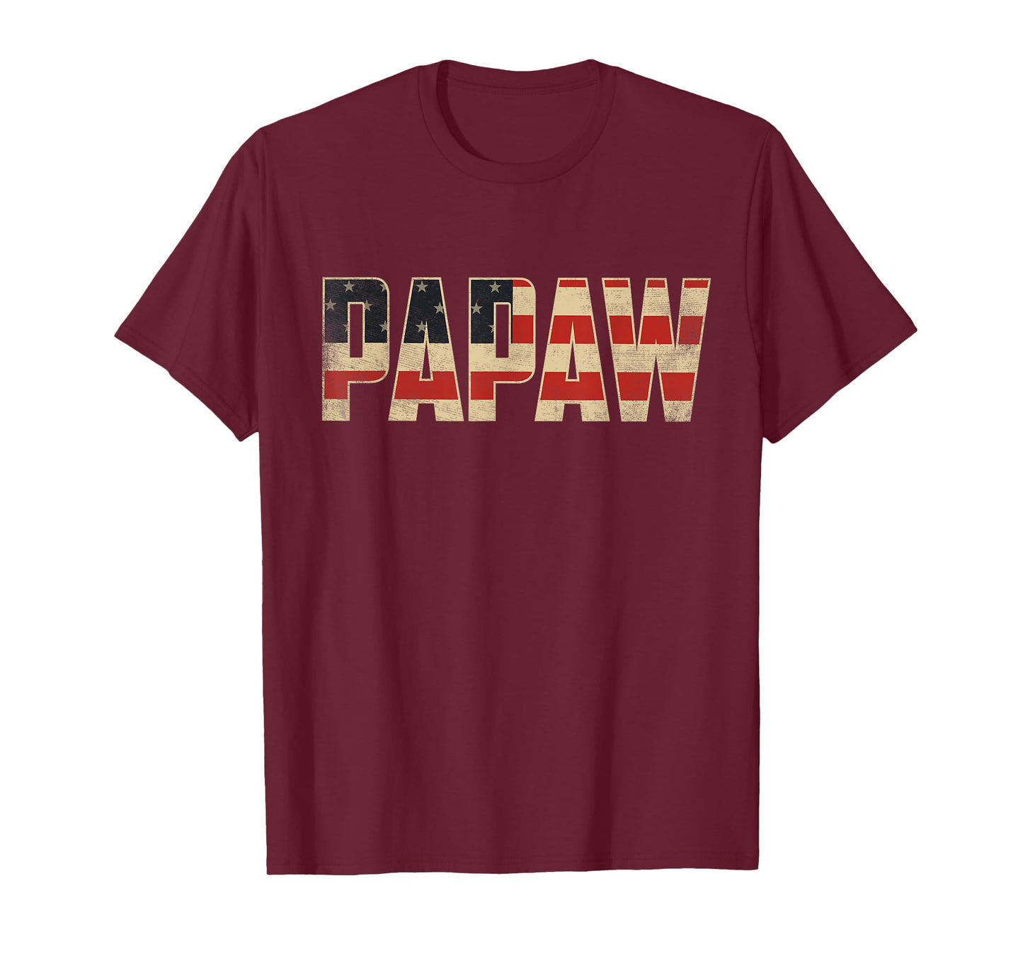 Papaw Bold Patriotic American Flag Father’s Day Papaw T-Shirt
