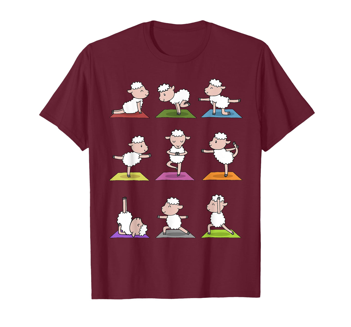 Sheep Yoga T-Shirt Funny Cute Sheeps In Yoga Poses Tee T-Shirt