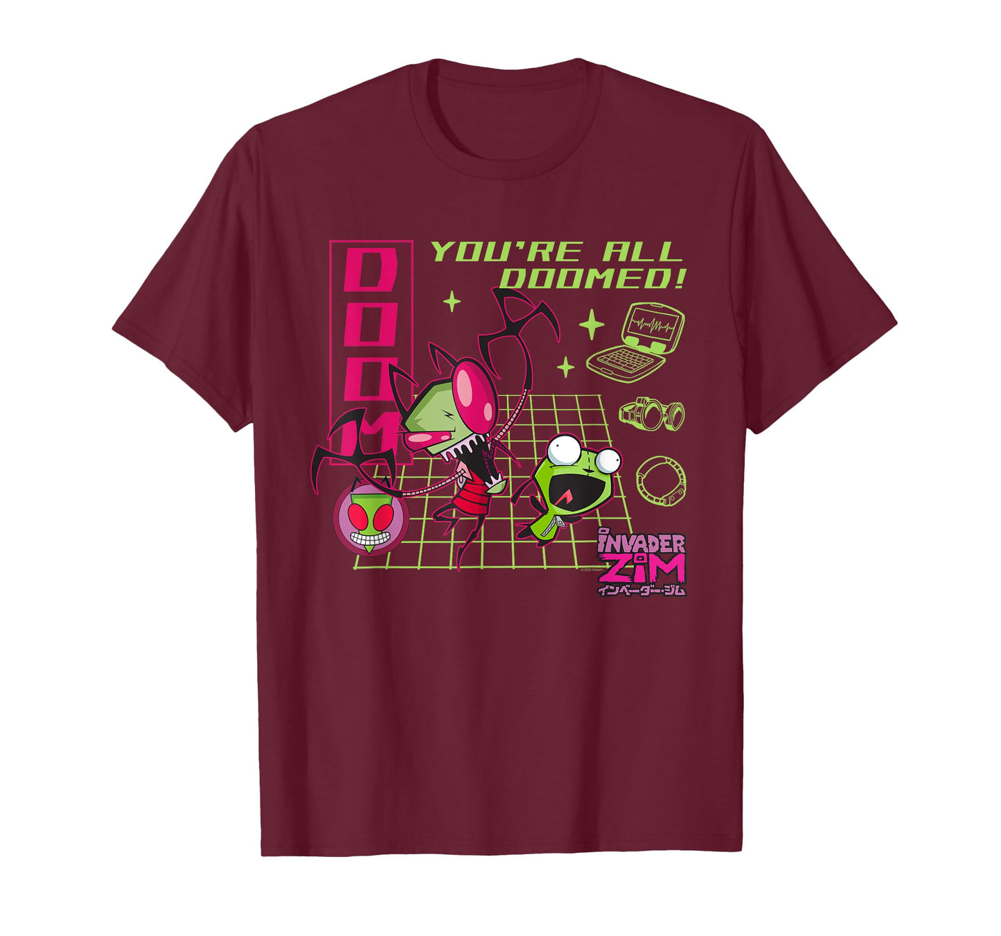 Invader Zim You're All Doomed Y2K Cartoon T-Shirt