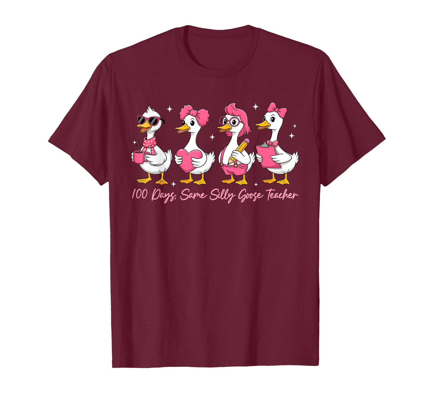 100 Days Same Silly Goose Teacher Cute Girl Women T-Shirt