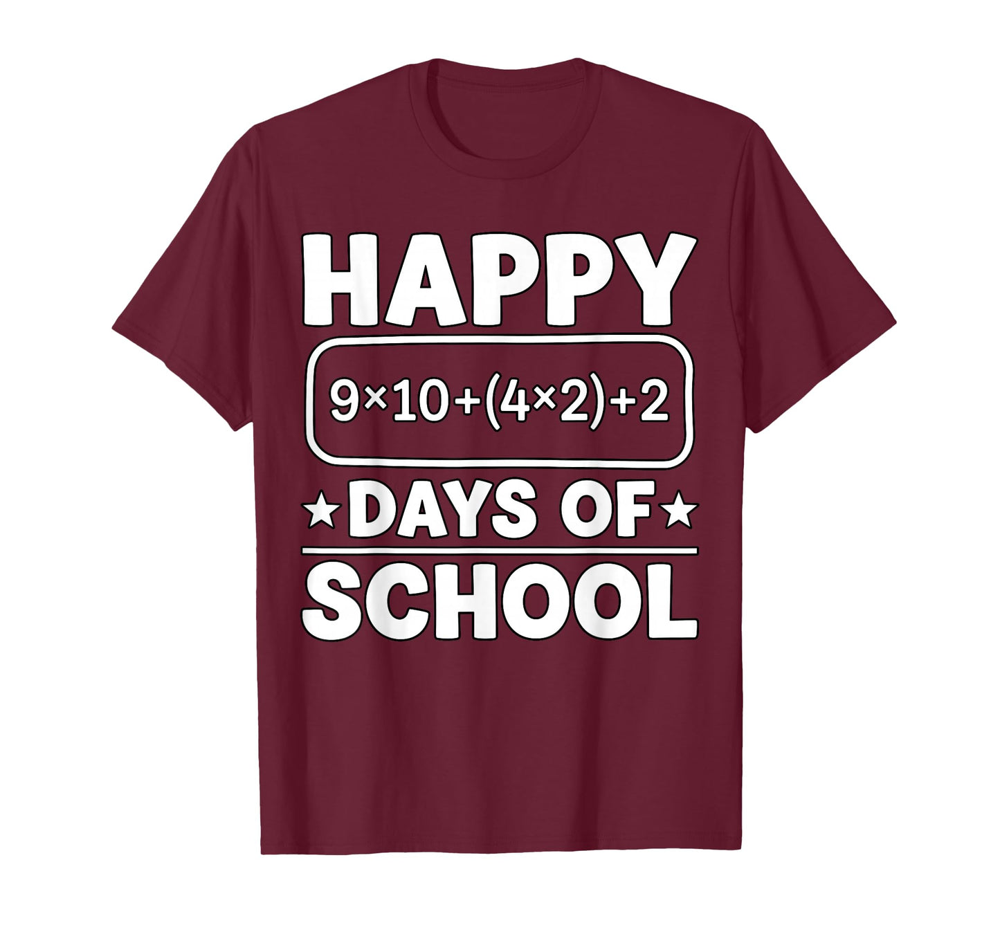 Math Equation Happy 100 Days of School Teacher Kids Funny T-Shirt