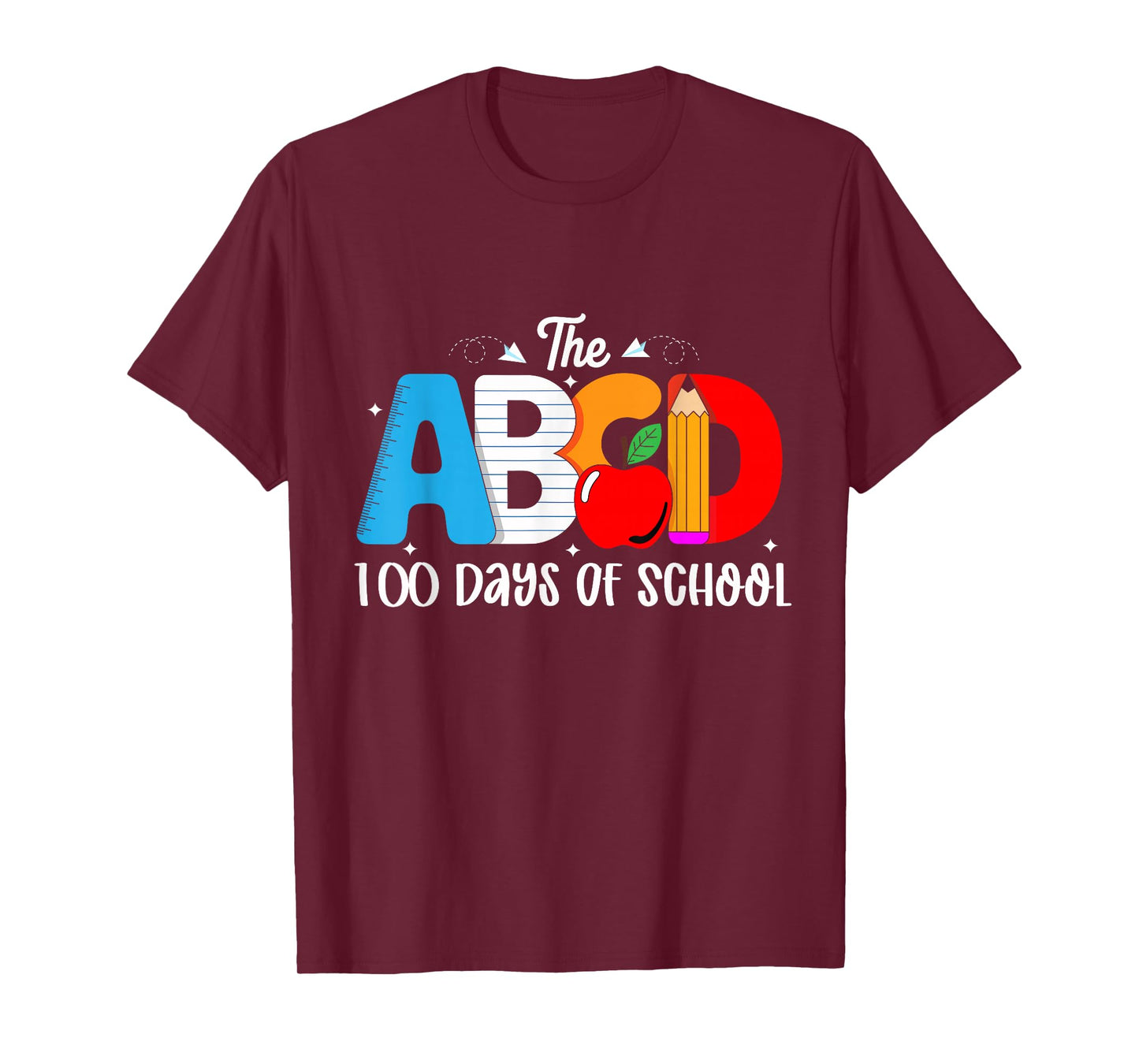 Teachers 100 Days of School ABCD Kids 100th Day T-Shirt