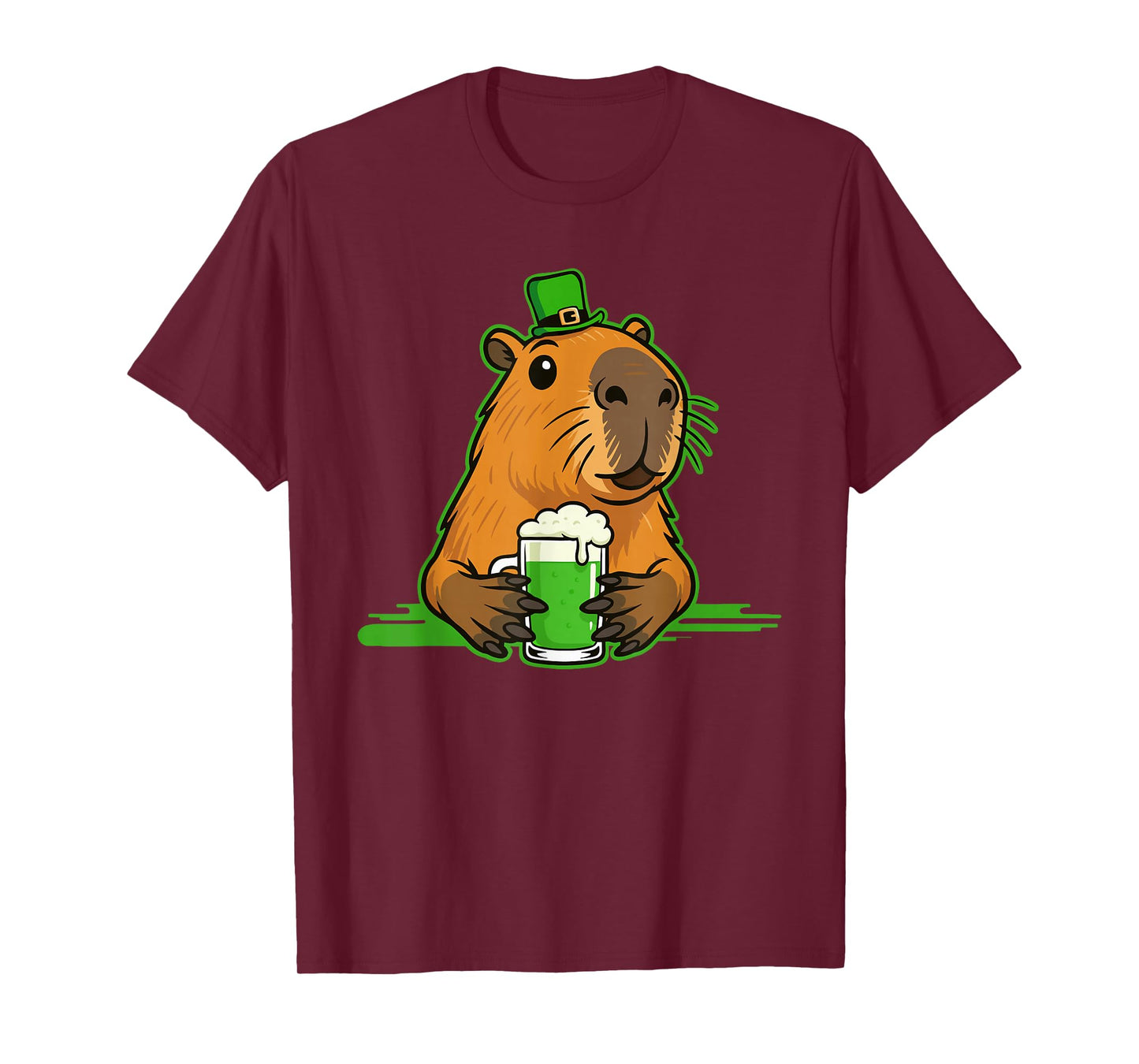 Capybara St Patty's Shamrock Beer Funny St Patrick's Day T-Shirt