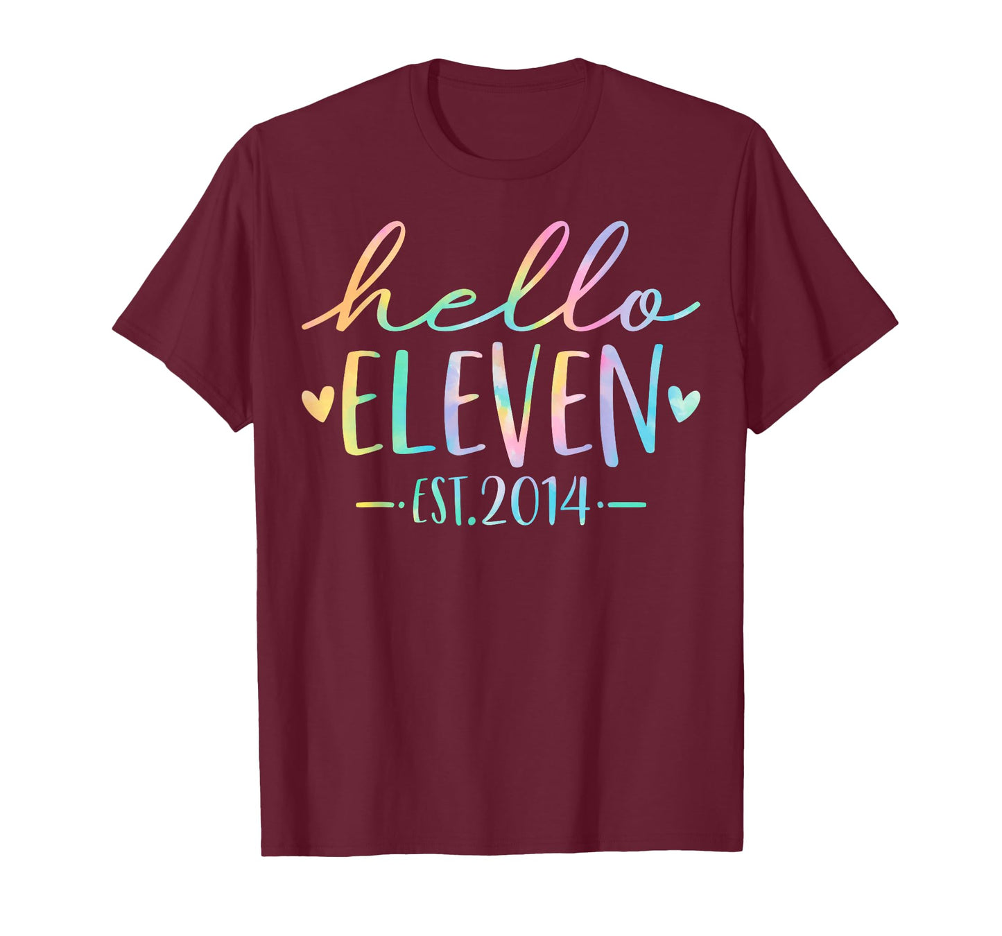 Hello Eleven Est 2014 11 Years Old 11th Birthday Girls Boys T-Shirt