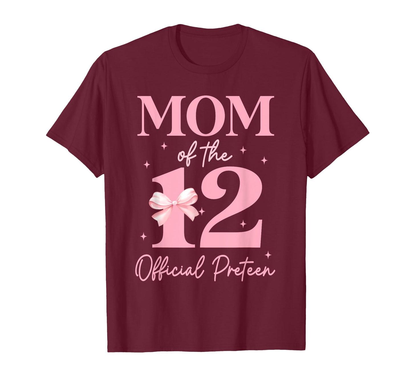 Mom of the 12 Official Pre-Teen Birthday Girl 12th Bow T-Shirt