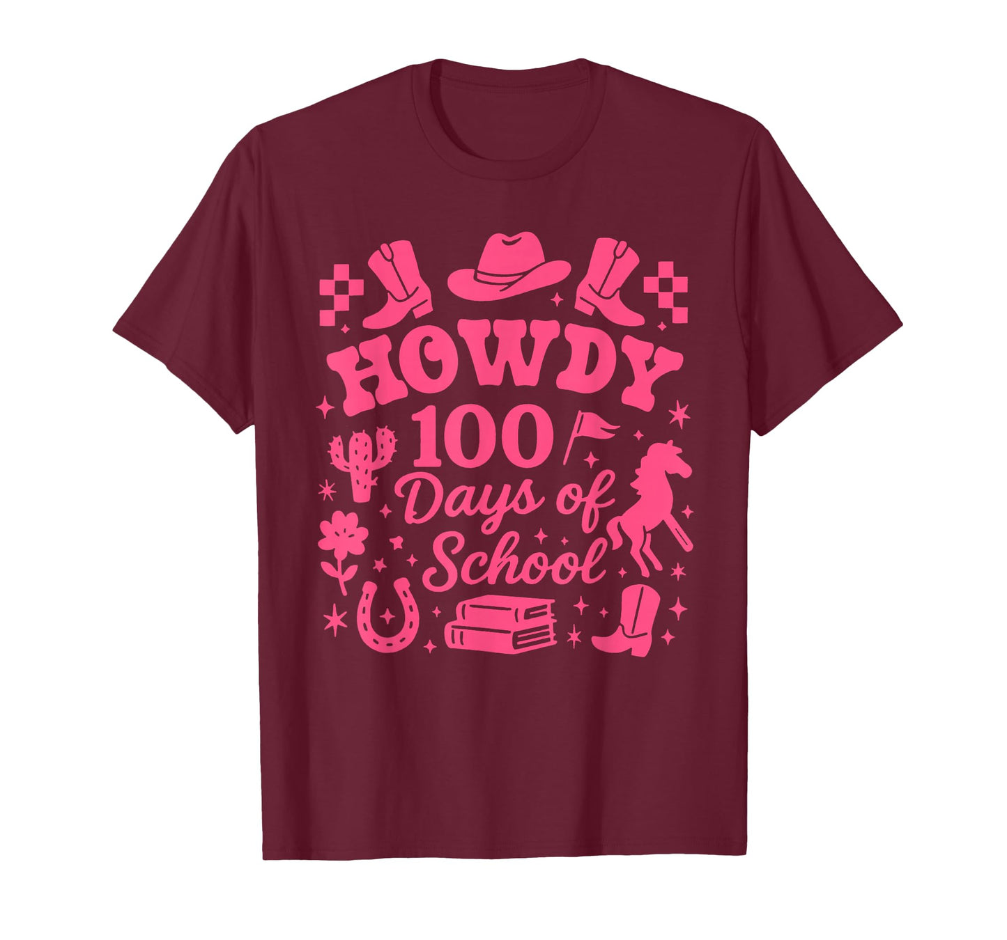 Howdy 100 Days of School Western Cowgirl 100th Day of School T-Shirt