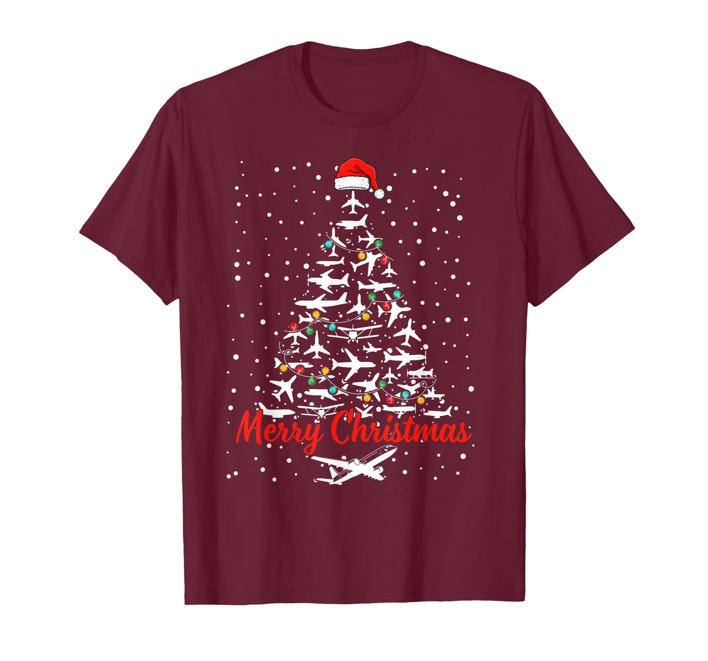 Christmas Airplanes Tree Pilots Merry Christmas Men Boys T-Shirt