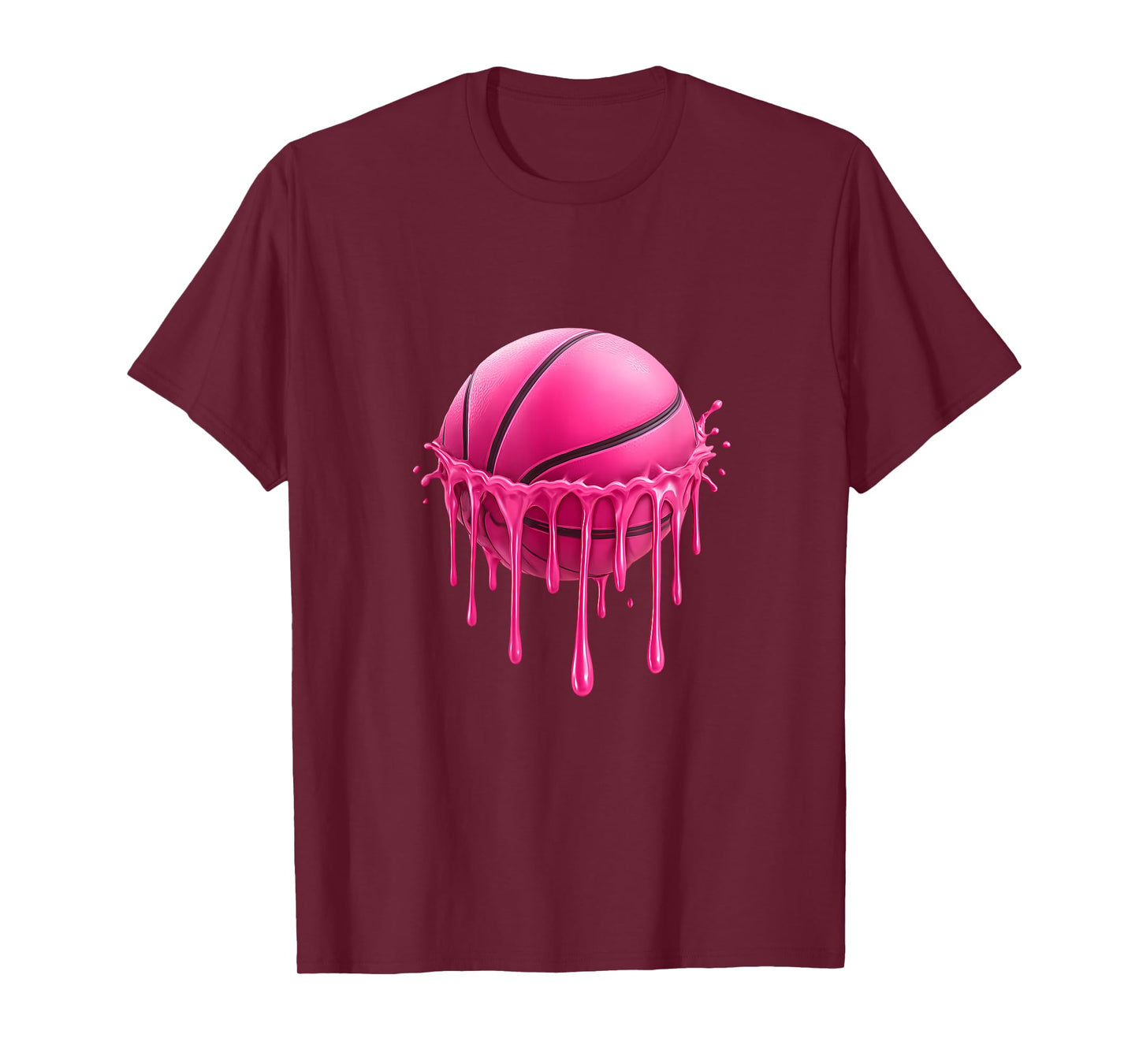Vintage Pink Basketball Drip Graphic Toddler Boys Girls Kids T-Shirt