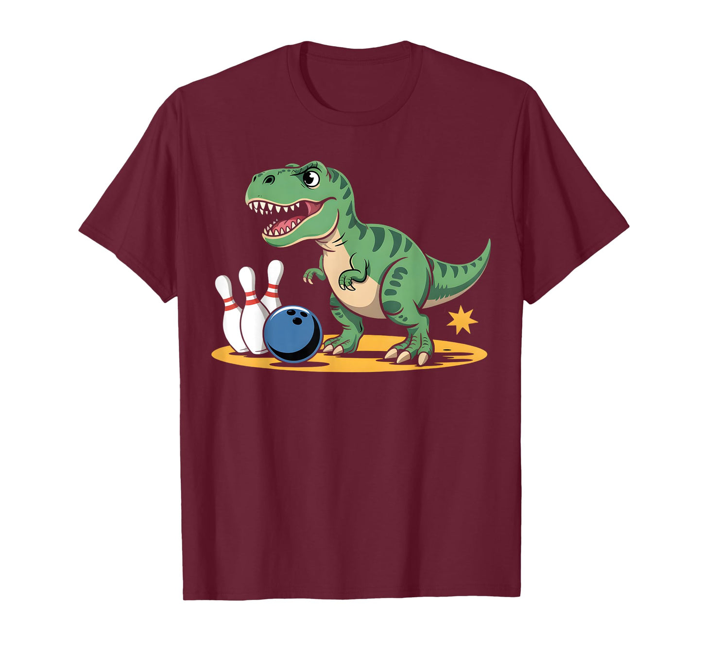 Bowling Dinosaur T Rex Cute Graphic Kids Toddler Boys Bowler T-Shirt