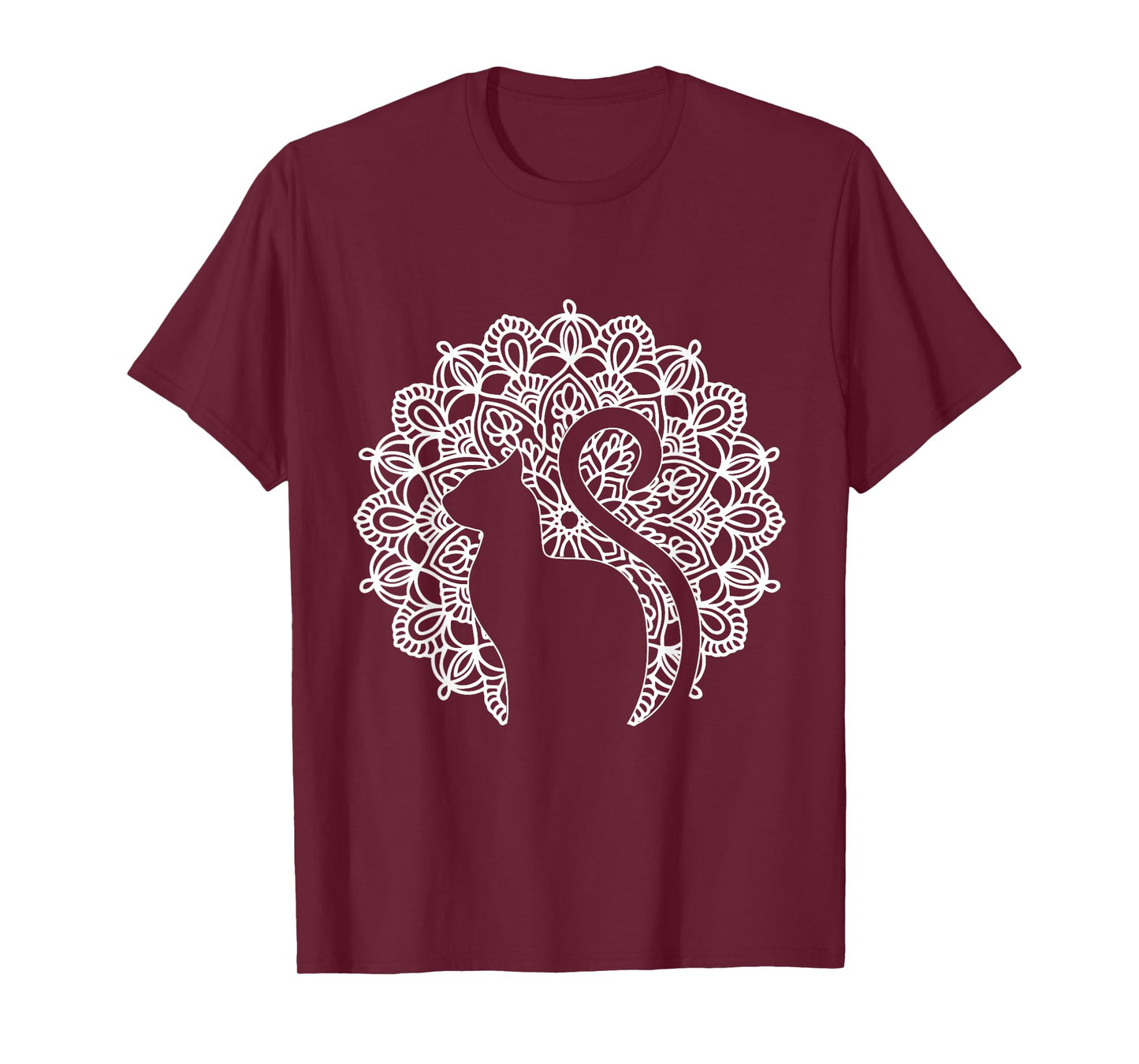 Cat Shirt Zen Cat Print Tee Mandala Shirt Yoga T-Shirt