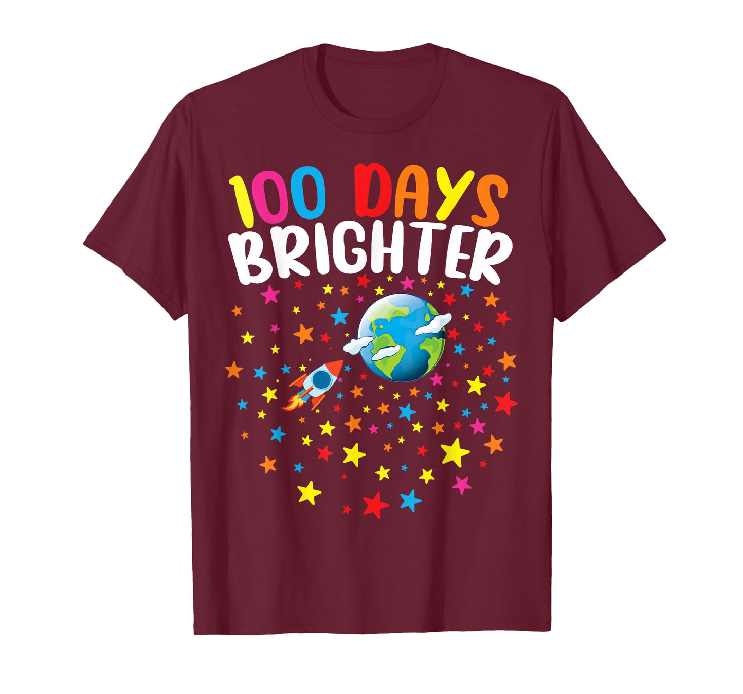 100 Days Brighter 100th Day of School Boys Kids T-Shirt