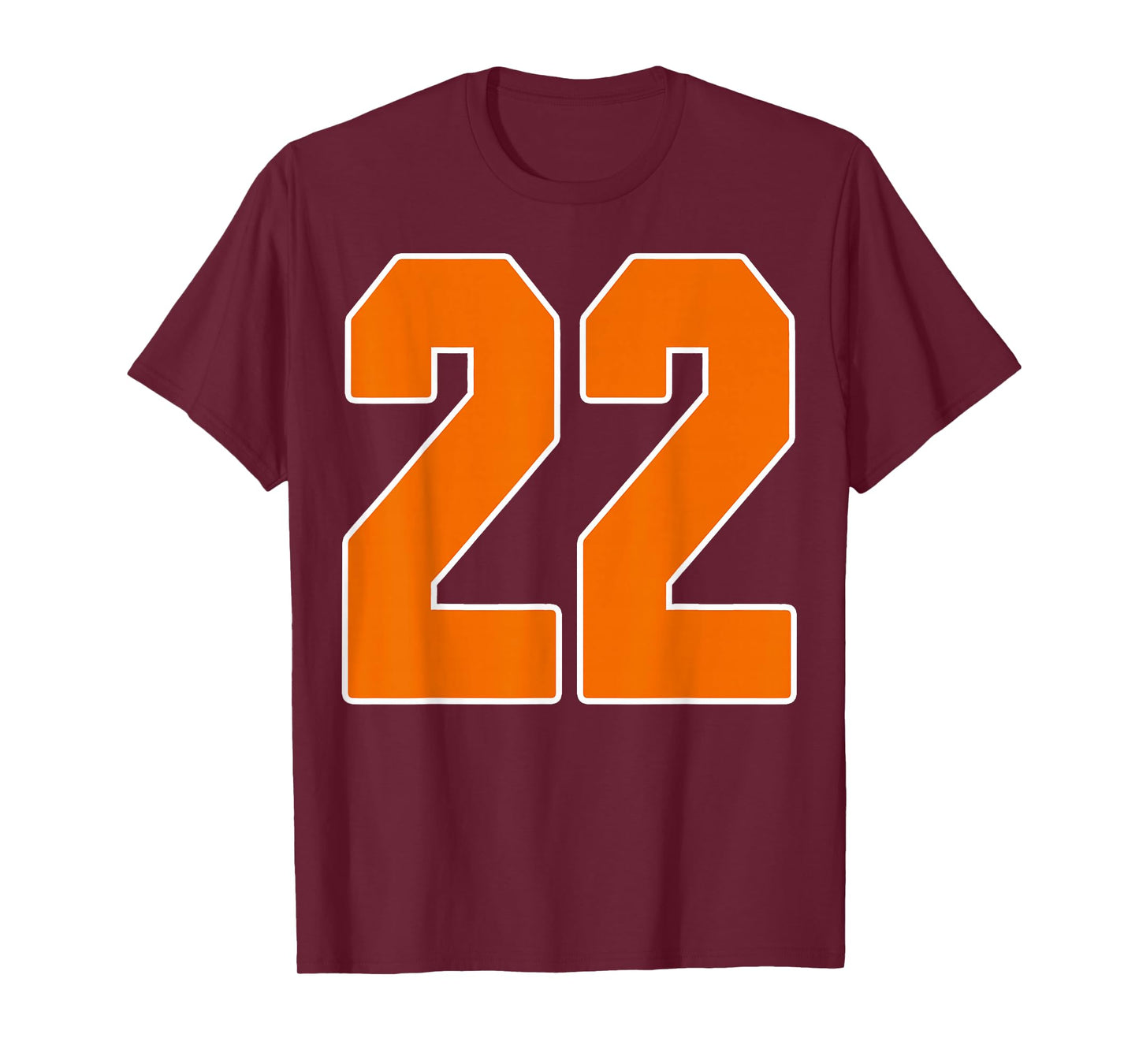 Orange Sports Number 22 Jersey Uniform Player Fan T-Shirt