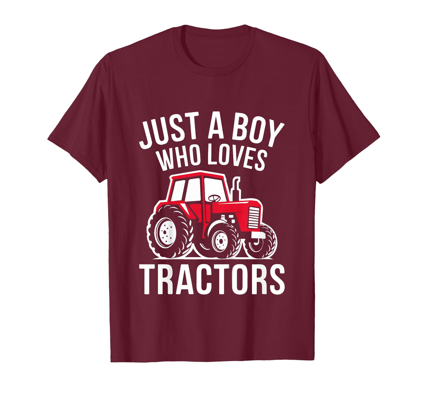 Kids Just A Boy Who Loves Tractors Shirt Kids Toddler Boy Tractor T-Shirt
