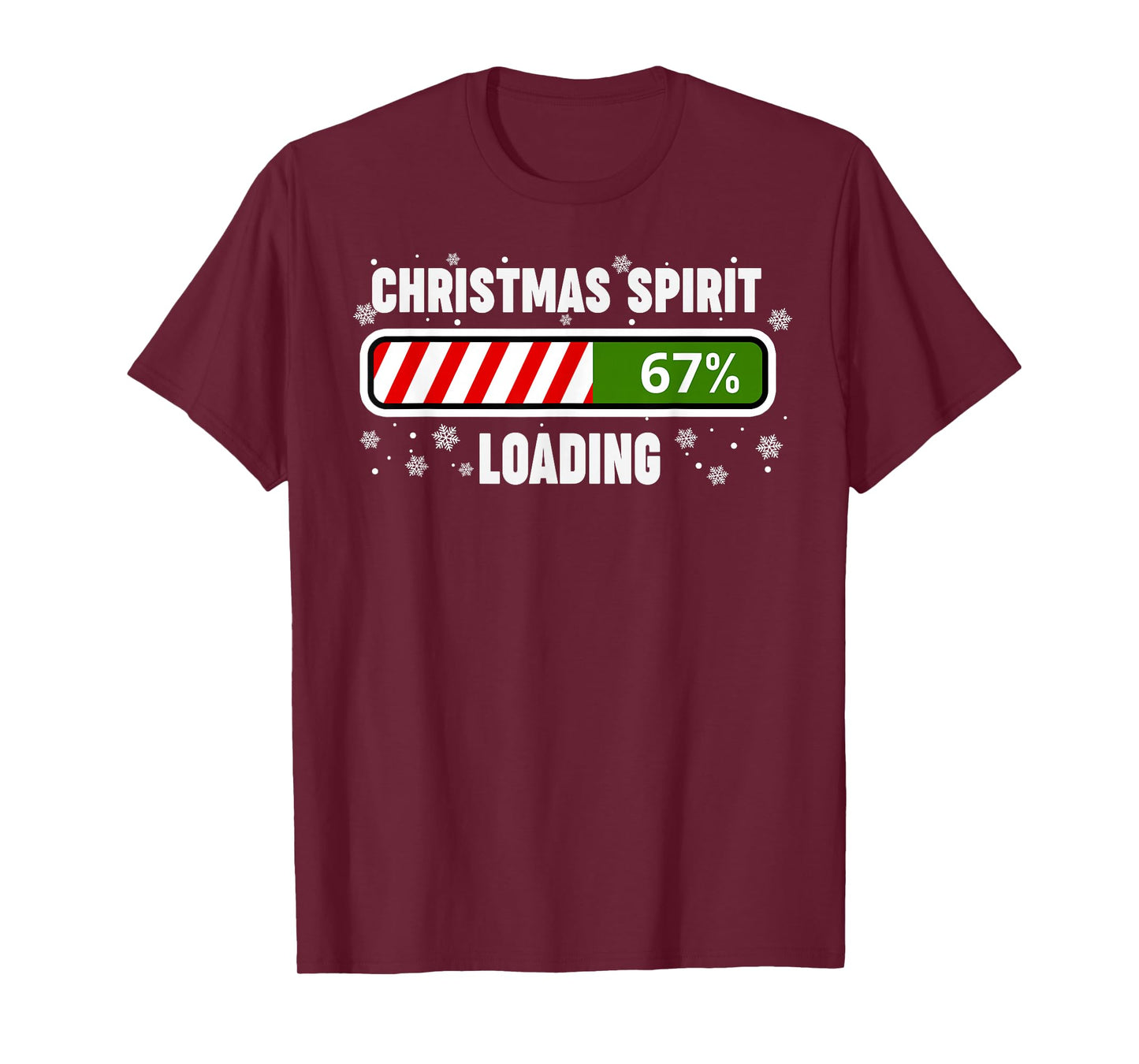 Christmas Spirit Loading 67 Funny Meme Boys Kids Six Seven T-Shirt
