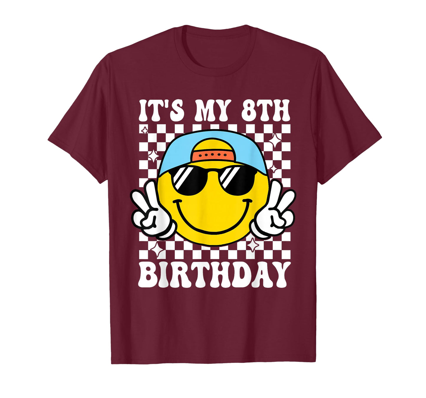 Its My 8th Birthday Smile face 8 Years Old Boys Girls T-Shirt